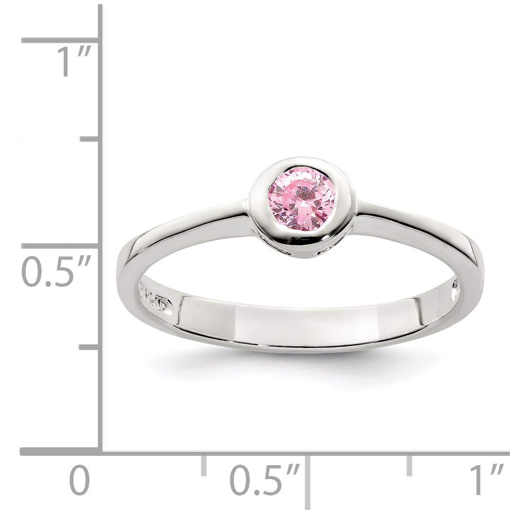 925 Silver Pink CZ Ring for Women - Elegant Gift for Her