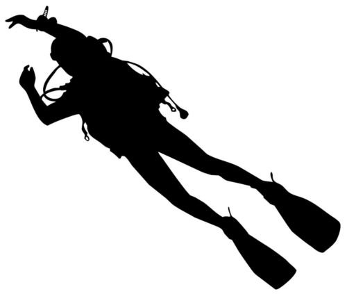 Scuba Diver Silhouette Car Window Decal Sticker - White Die-Cut Vinyl Bumper Sticker for Cars, Trucks, Laptops & More | Perfect for Outdoor Enthusiasts & Scuba Diving Lovers