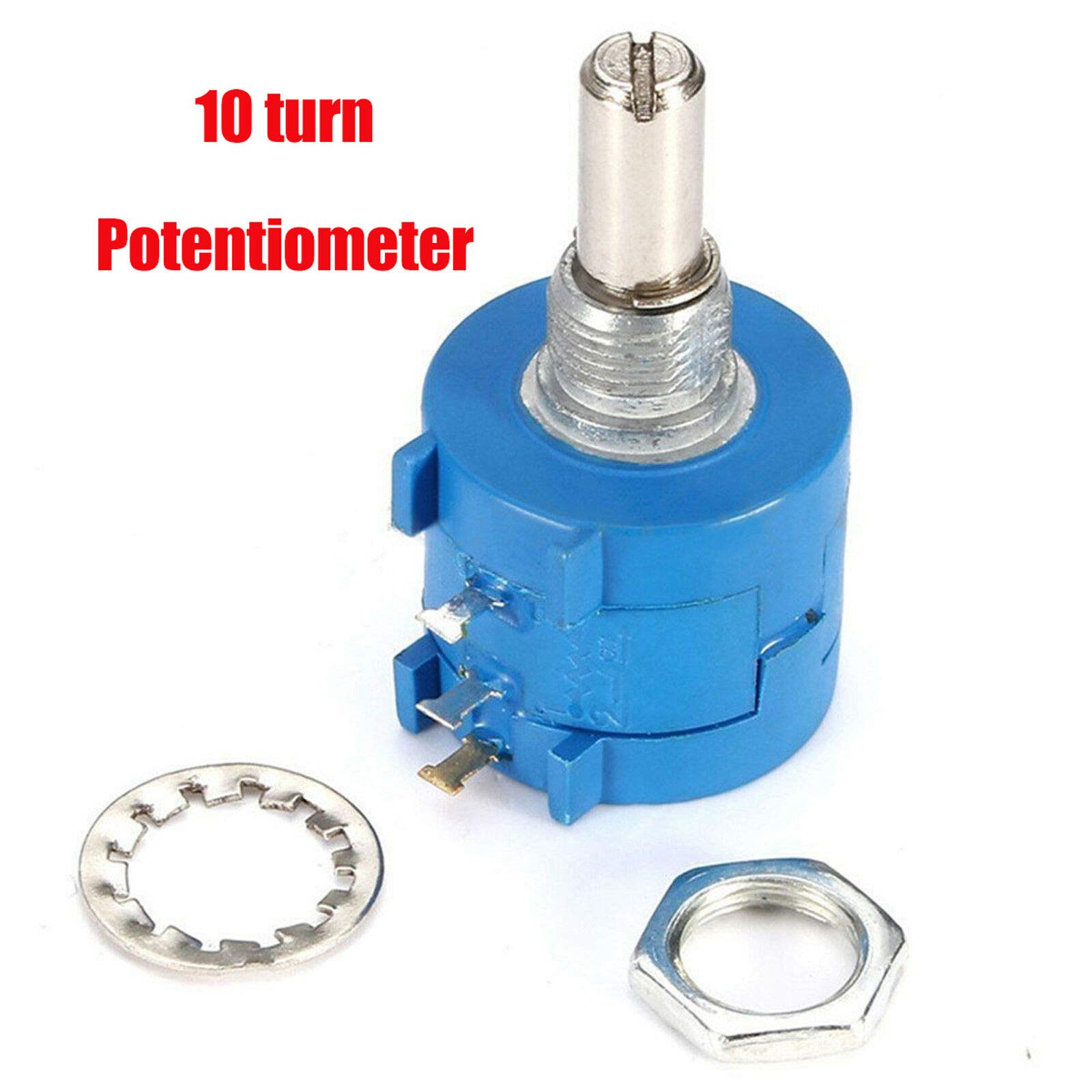 10K Ohm 10-Turn Rotary Wire Wound Precision Potentiometer - Perfect for Audio Equipment, Industrial Controls & DIY Electronics Projects