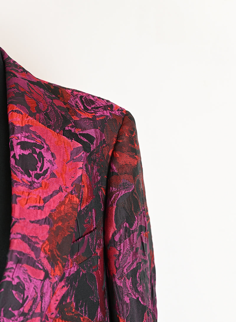Dries Van Noten Floral Print Dress with Red Roses - Size 40 | Elegant Women's Fashion for Parties & Special Occasions