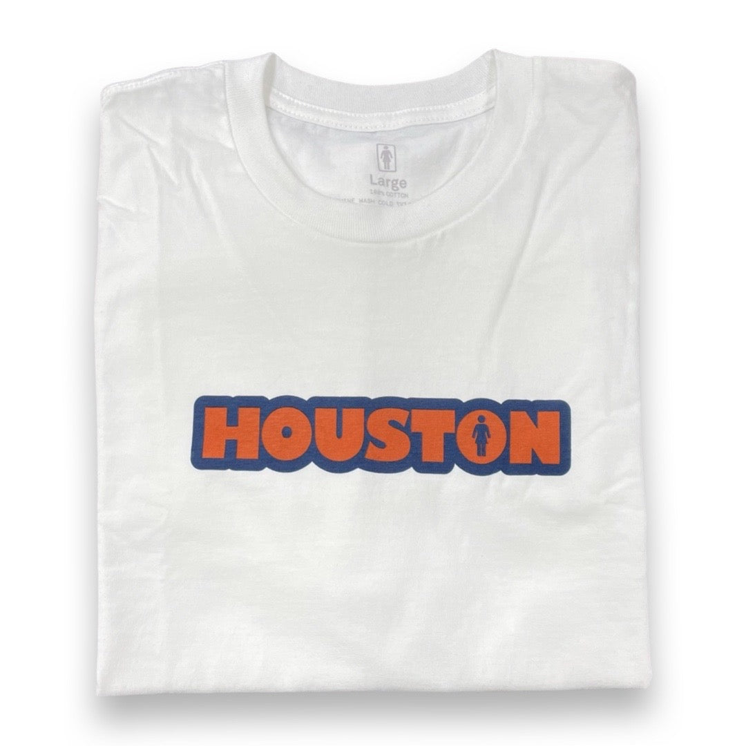 Girl We OG Houston Tee - White Cotton T-Shirt for Women | Vintage Houston Streetwear | Perfect for Casual Wear, Street Style & Everyday Outfits