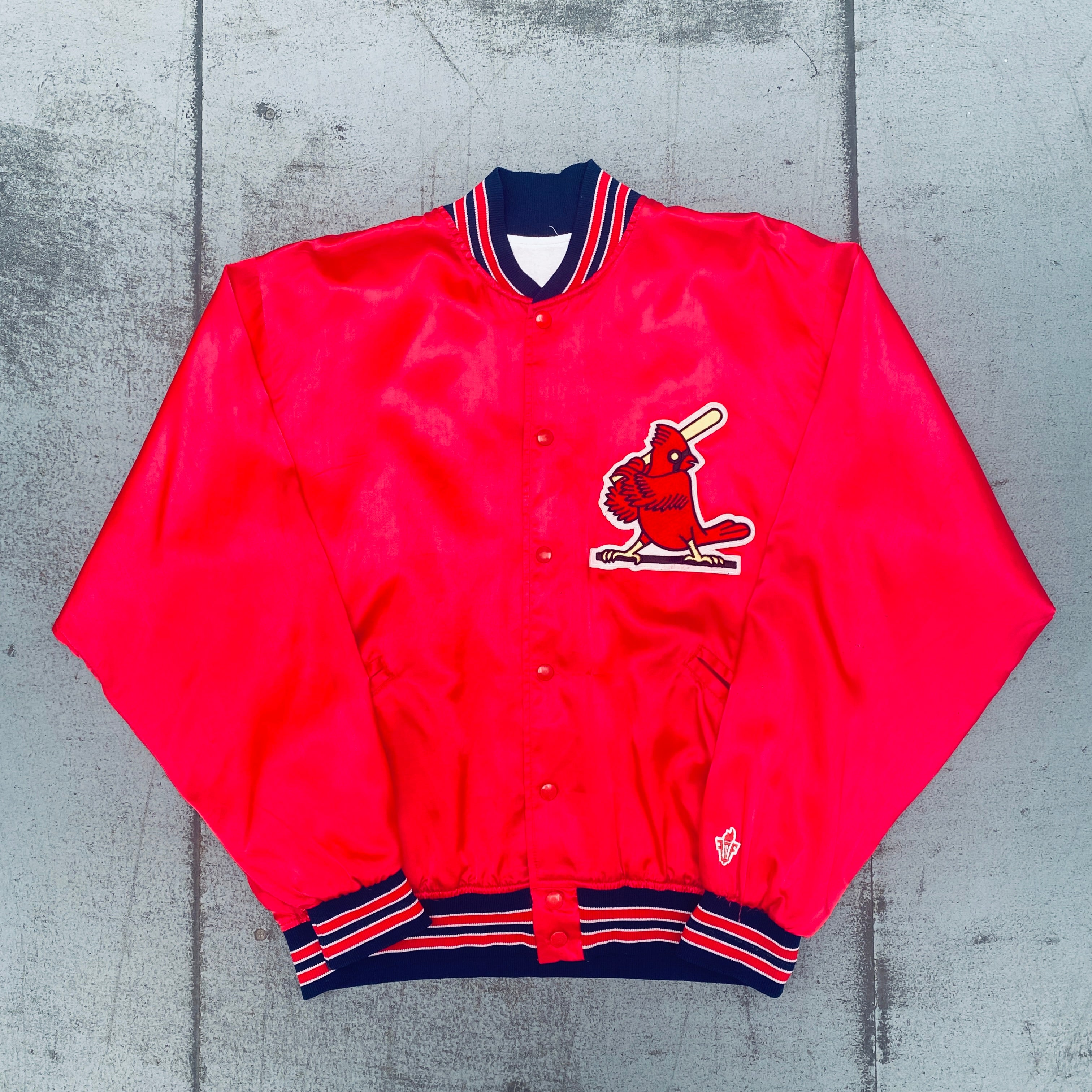 Vintage 1980s St. Louis Cardinals Satin Baseball Jacket - Lightweight Bomber Jacket for Men (Size L/XL) - Perfect for Game Day, Sports Events & Retro Fashion