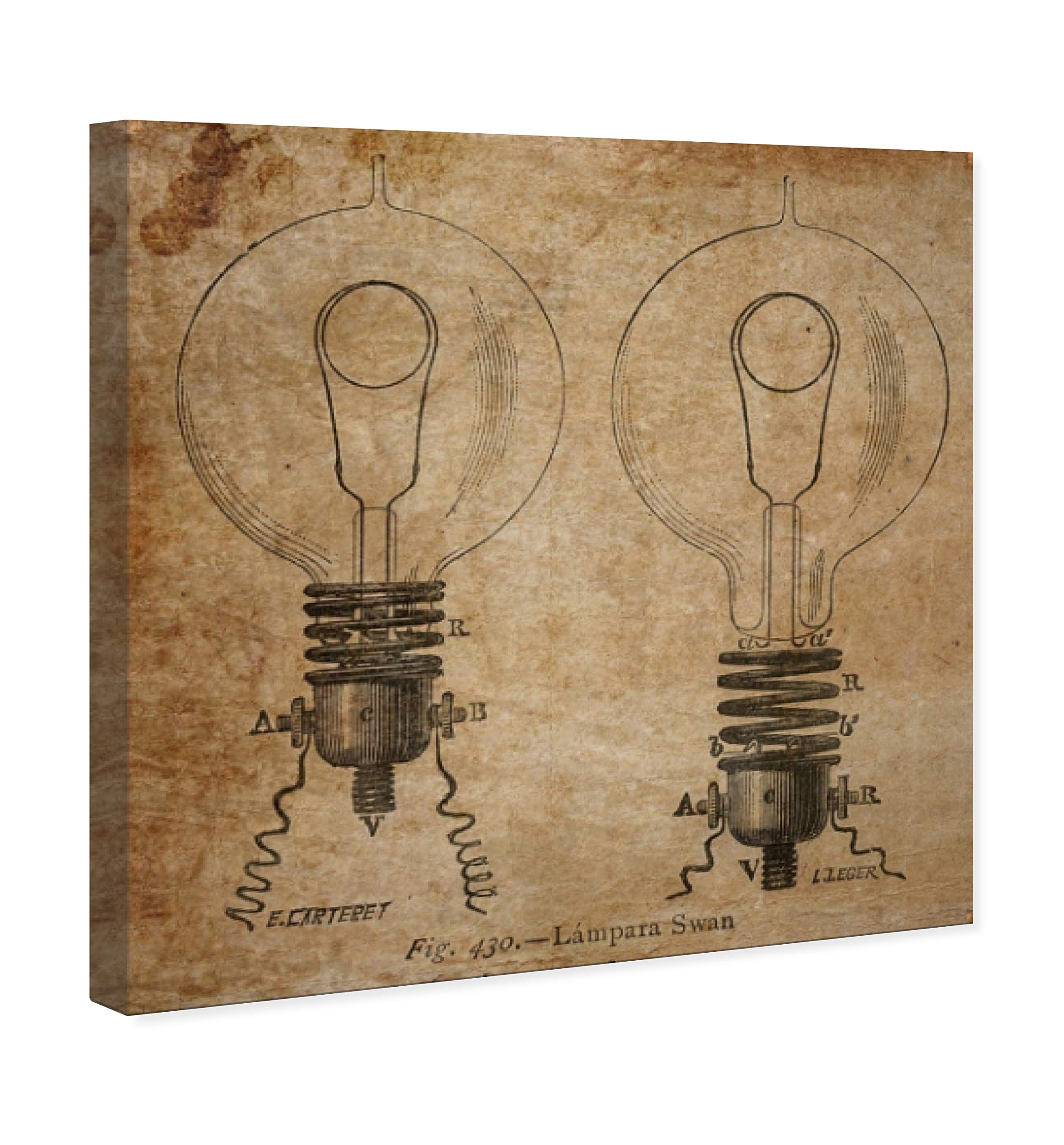Oliver Gal Artist Co. 'Turn Up The Lights' Architecture Wall Art Canvas Print - 30x30 Inches Brown & Black Modern Home Decor - Perfect for Living Room, Bedroom or Office Wall Art