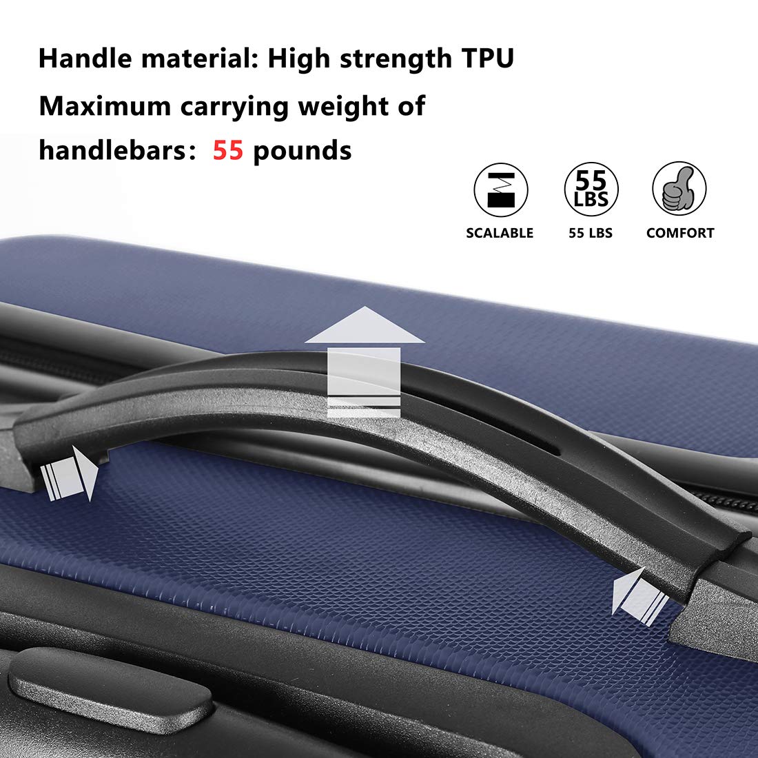 20 Inch Navy Blue ABS Hardside Carry-On Spinner Suitcase - Lightweight, Anti-Scratch Luggage for Business Travel & Weekend Getaways