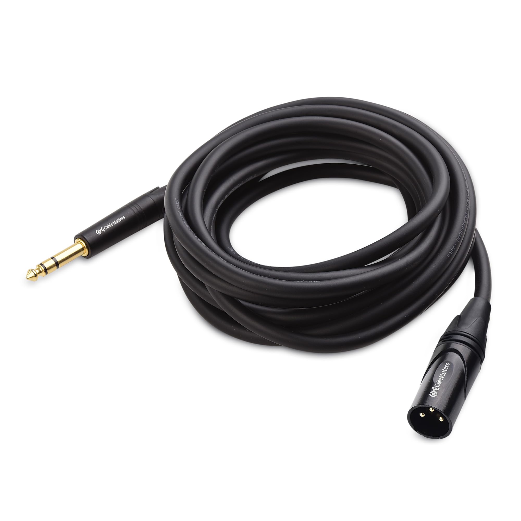 Cable Matters 6.35mm (1/4 Inch) TRS to XLR Male to Male Audio Cable - 15ft Black | Professional Studio Equipment, Live Sound, DJ & Home Recording Use