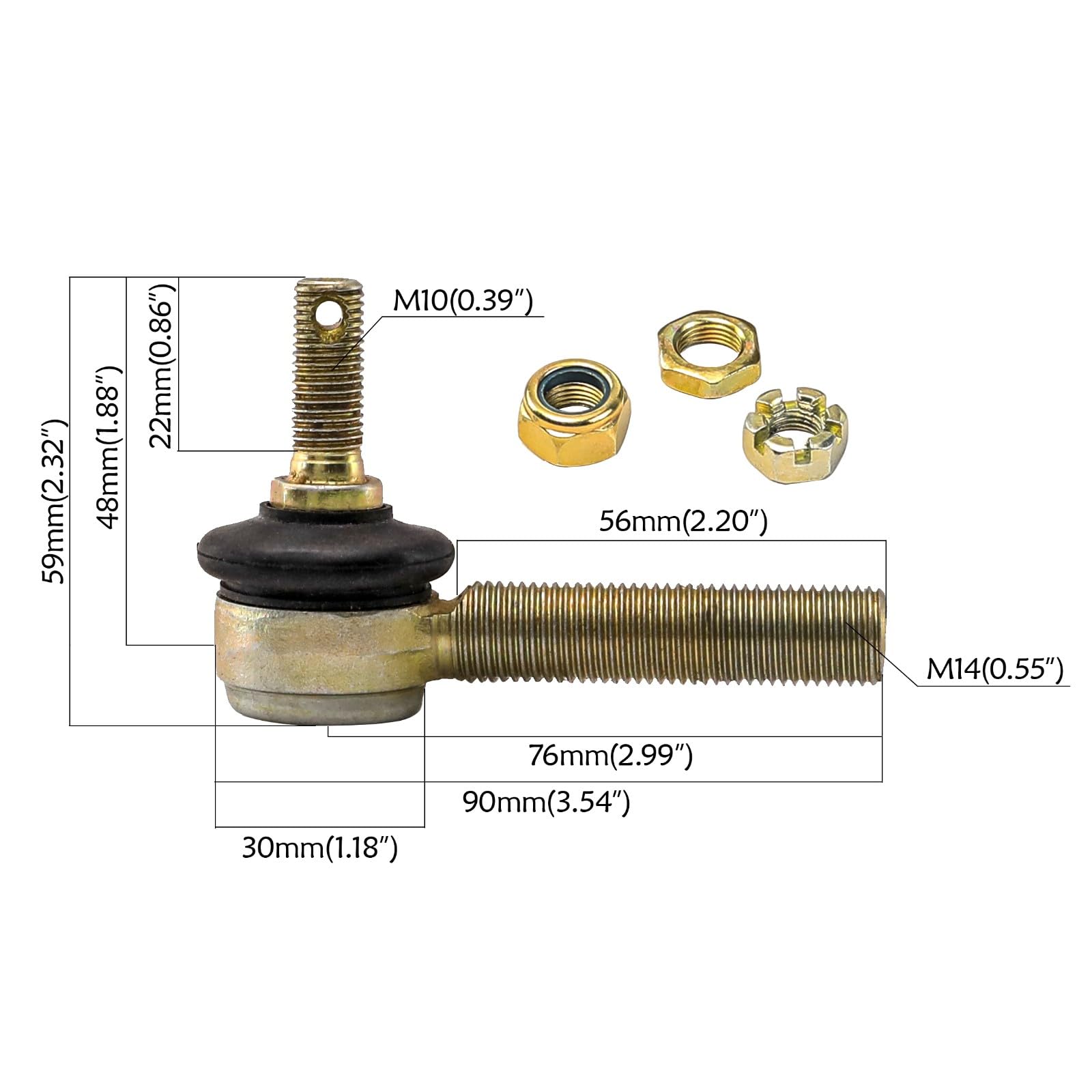Go Kart 4 Stud Front Wheel Rim Hub Steering Spindle Knuckle Kit with Hydraulic Brake Caliper & Master Cylinder Assembly - Compatible with ATV, Buggy, Golf Cart, Quad, 4 Wheelers & Tricycle - Perfect for DIY Repairs & Off-Road Upgrades