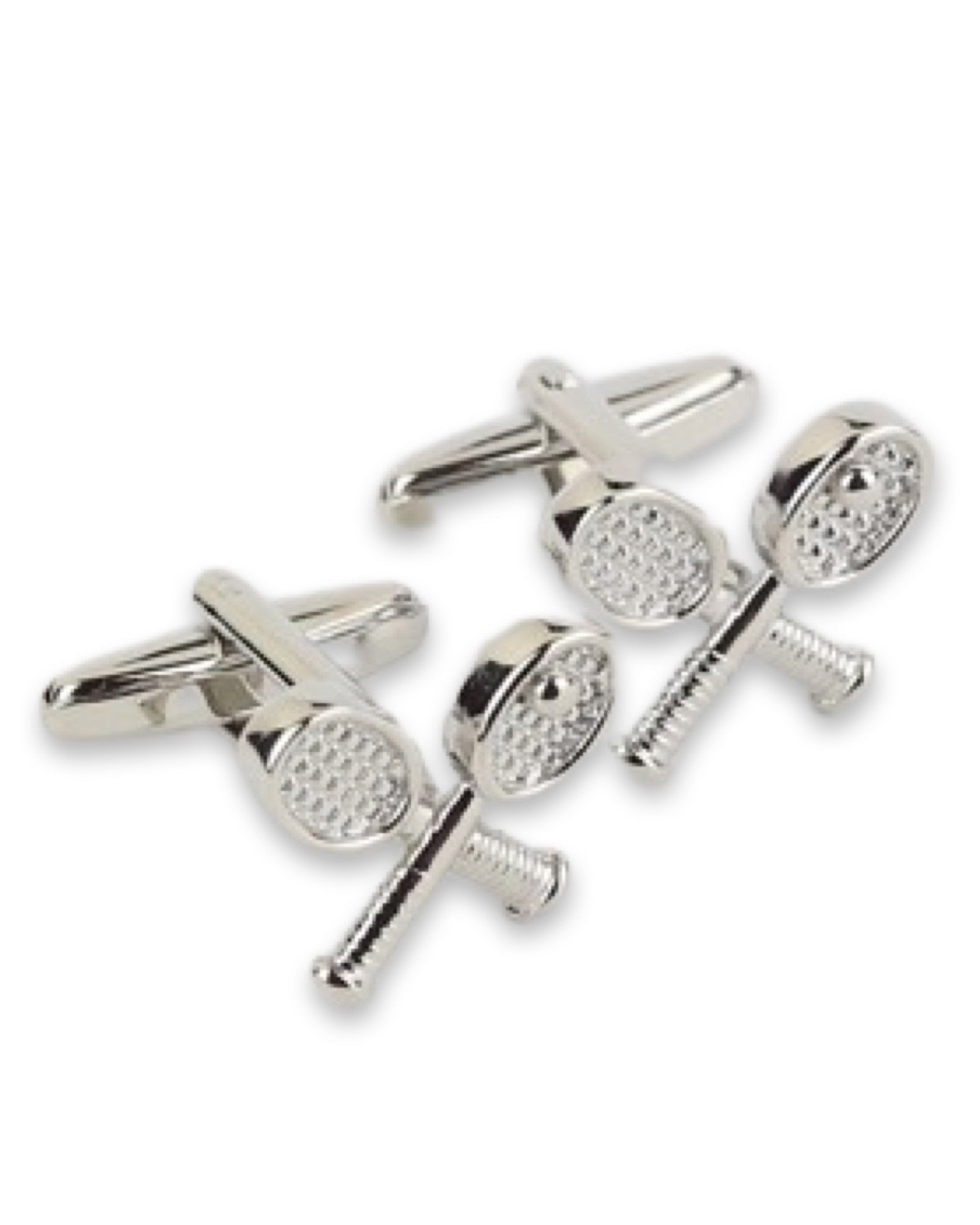 DÉCLIC Tennis Cufflinks for Men - Elegant Silver Tennis Racket Cuff Links - Perfect Gift for Tennis Lovers, Wedding, Business & Formal Occasions