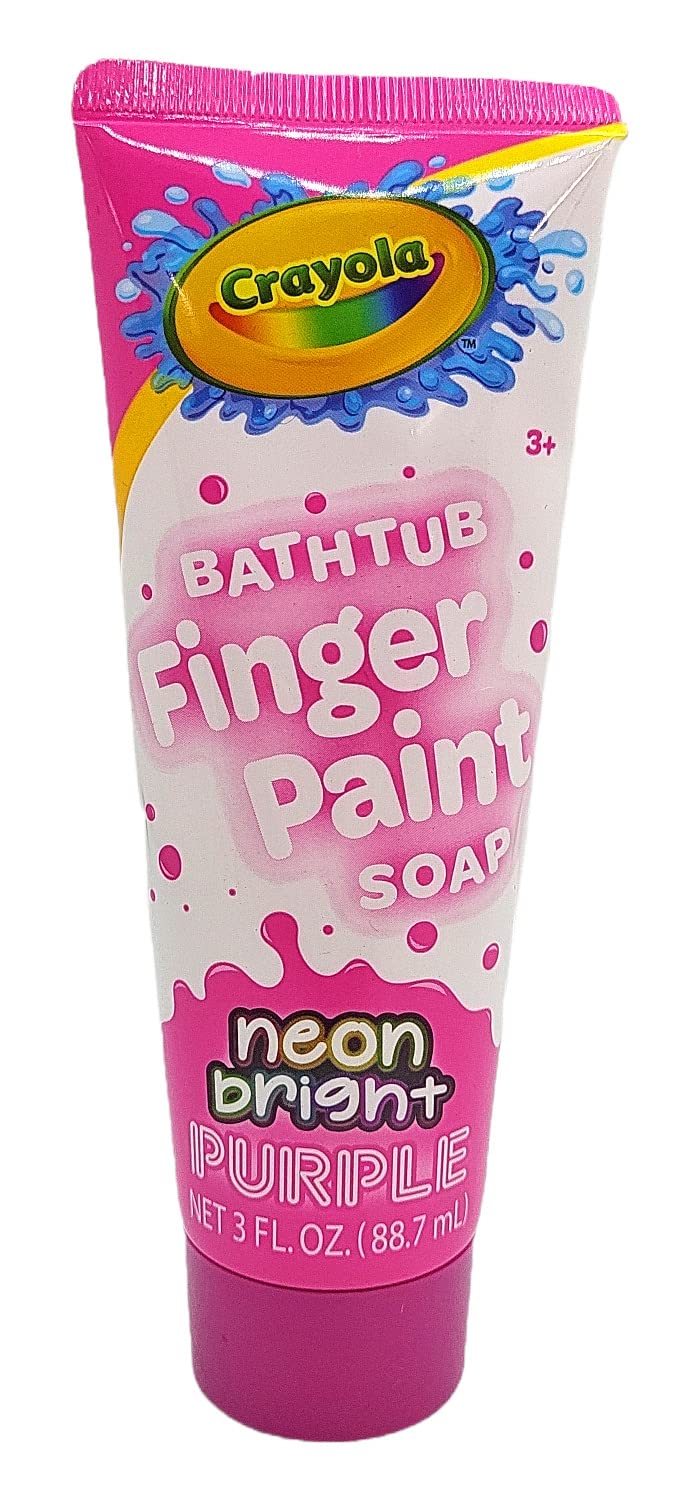 Crayola Neon Bright Bathtub Finger Paint Soap - Non-Toxic Washable Kids Bath Paint Set of 5 - Fun Sensory Play for Toddlers & Preschoolers