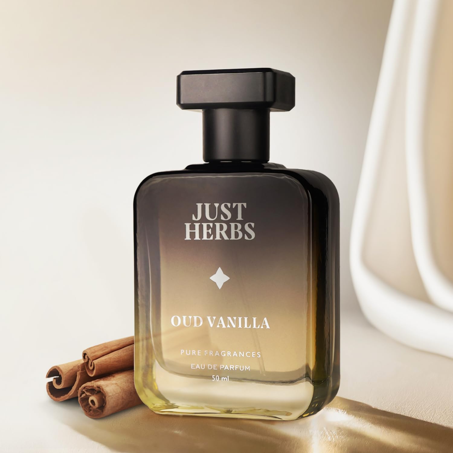 Just Herbs Intense Oud Vanilla EDP Perfume for Men - Long Lasting Fragrance, 50ml | Premium Vanilla & Oud Scent for Date Night, Office & Special Occasions