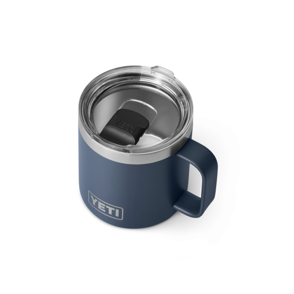 Yeti Rambler 14 oz Stainless Steel Insulated Mug - Navy Blue, Keeps Drinks Hot/Cold for Hours - Perfect for Coffee, Tea, Camping & Office Use