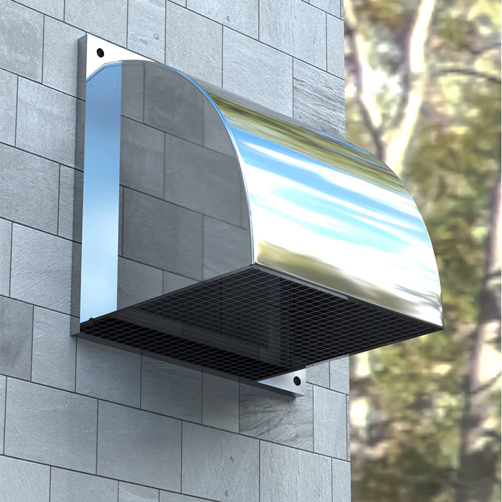 8 Inch 304 Stainless Steel Exhaust Hood Vent Cap - Outdoor Wall Vent Cover with Mesh Screen for Kitchen, Bathroom & Dryer Ventilation - Durable Weatherproof Duct Cover for Home & Commercial Use