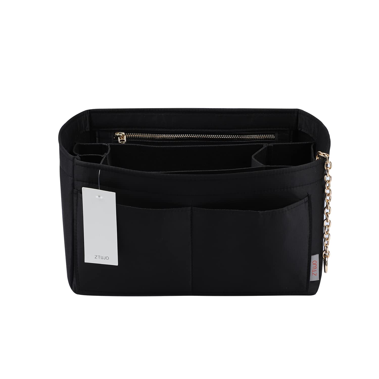 Premium Felt Purse Organizer Insert with Zipper & Sewn Bottom - 6 Sizes for Louis Vuitton Speedy, Neverfull, Graceful Bags | Handbag Storage Solution for Travel & Daily Use