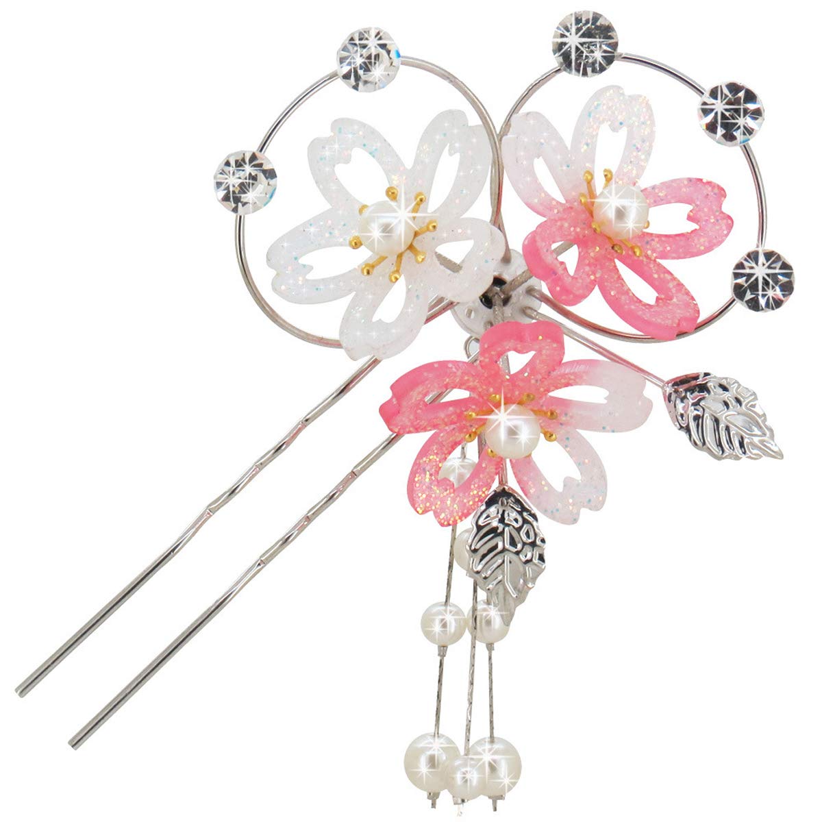Faux Pearl Hair Stick - 2-Prong Acrylic Hairpin for Women | Wedding & Party Accessory