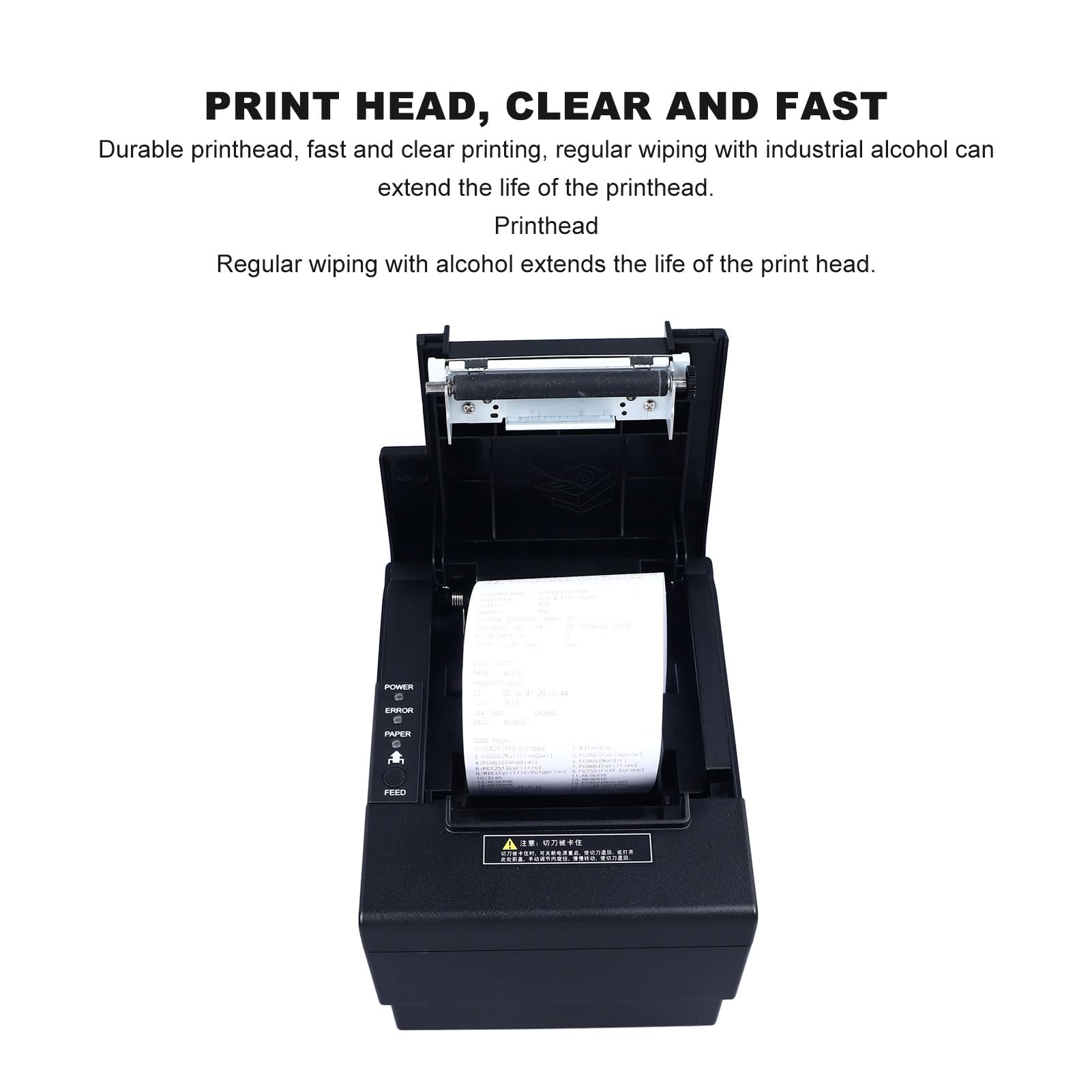 Syrisora 80mm Thermal POS Printer - USB & Bluetooth Receipt Printer for Restaurant, Kitchen, Retail with Auto Cutter - 100-240V US Plug - Ideal for Fast Food, Coffee Shops & Small Businesses