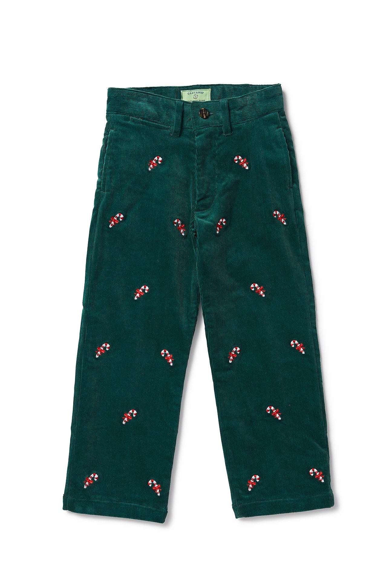 Boys Corduroy Pants for Kids - Comfortable Beachcomber Style with Candy Cane Design - Perfect for Outdoor Play, School & Holiday Outfits