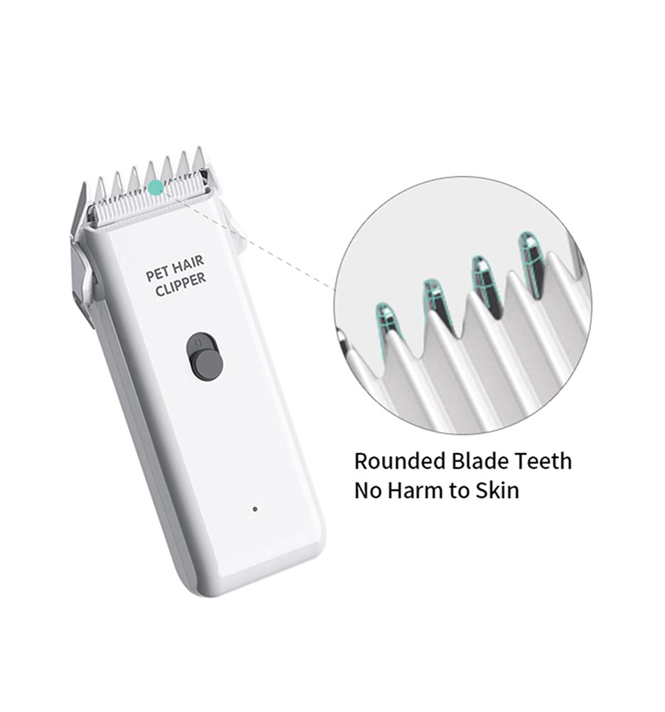 Quiet USB Rechargeable Cordless Dog & Cat Grooming Kit - Professional Pet Hair Clippers with Washable Blades | Perfect for Home Grooming, Trimming, and Shaving Dogs & Cats (White)