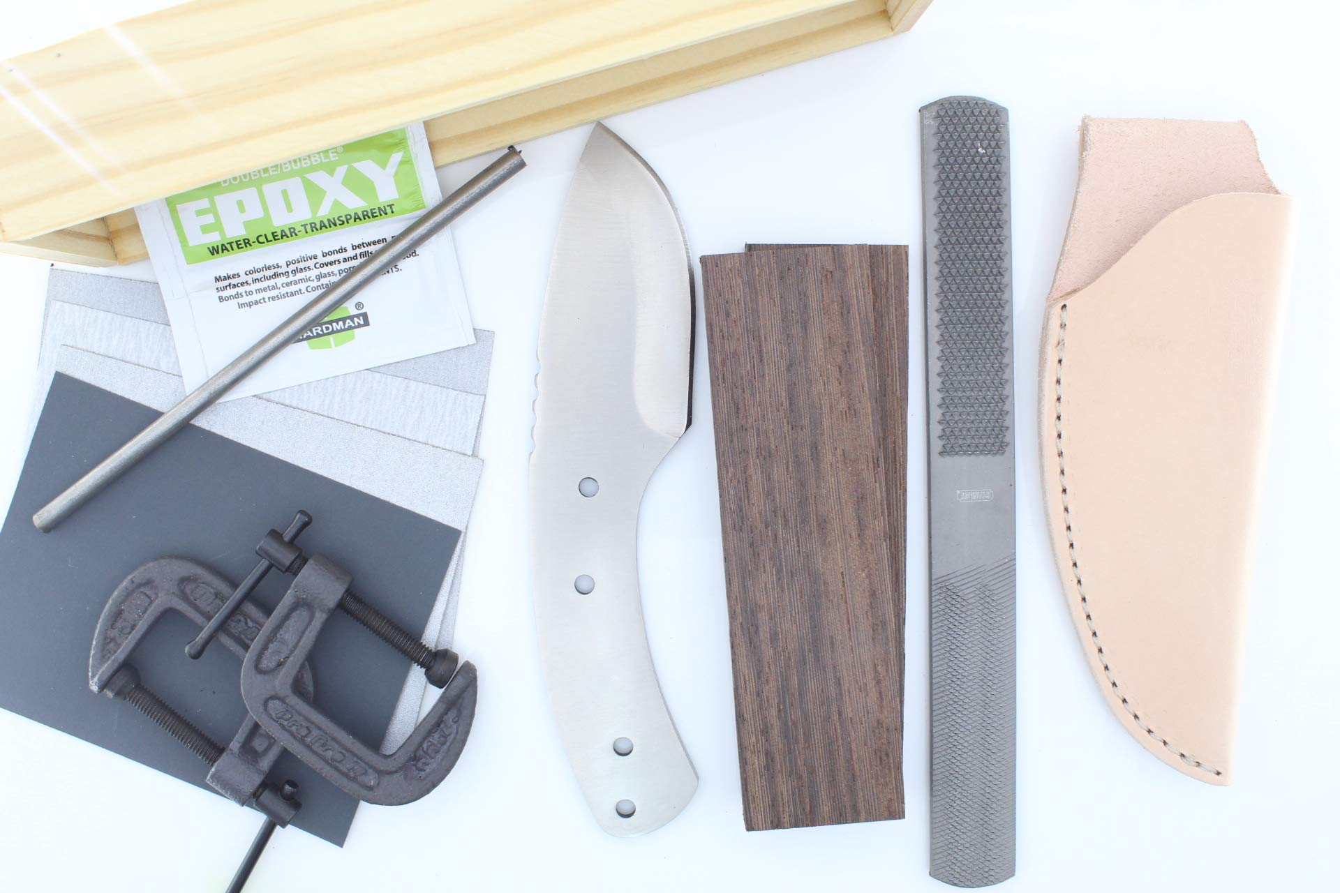 Premium Knife Making Crates by Knives of Payne - No Tools Required Knife Kits - FATBOY WENGE Wood Handle - Perfect for DIY Knife Crafting & Woodworking Projects