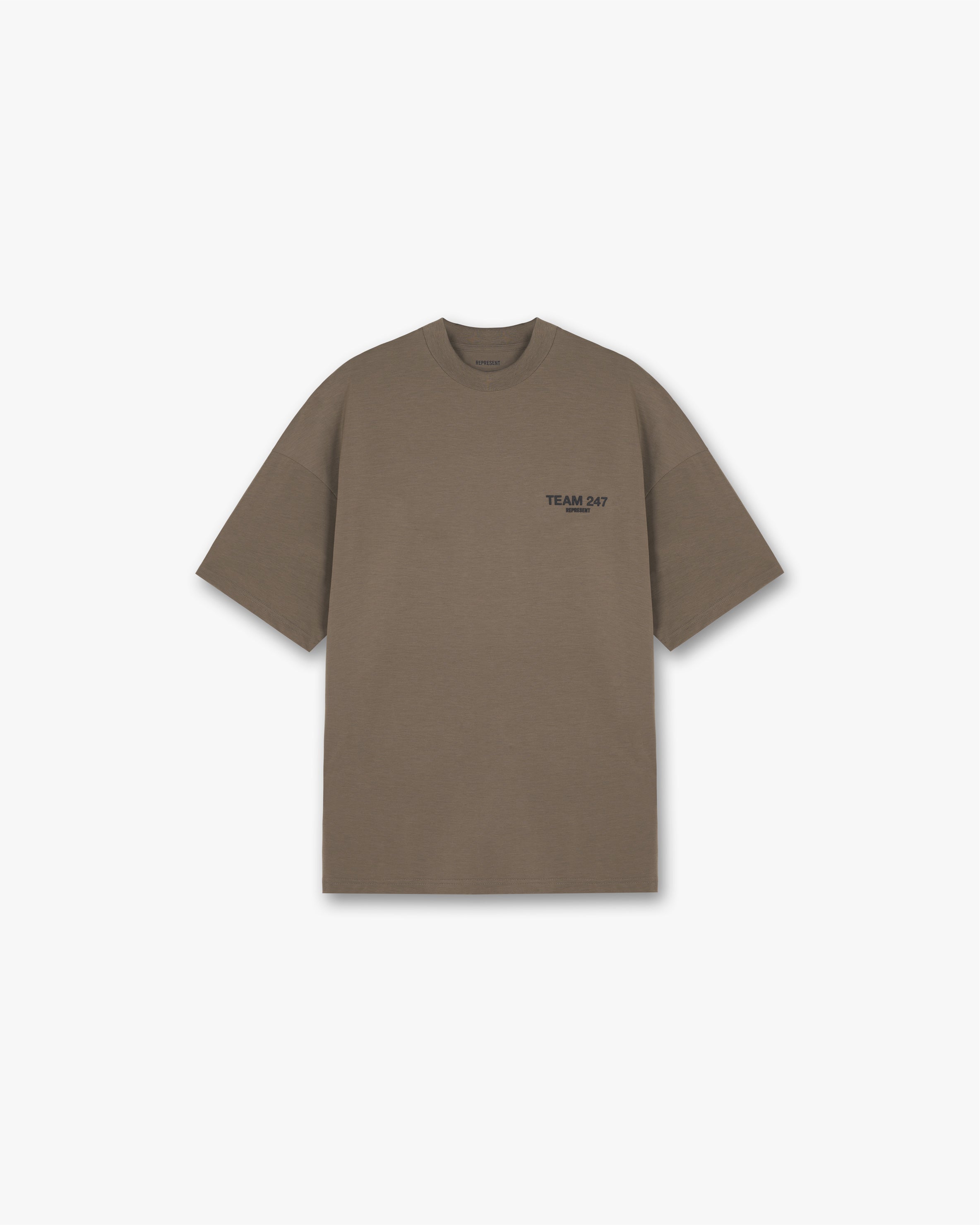 Team 247 Oversized T-Shirt for Men - Army Green Comfort Fit Casual Tee - Perfect for Gym, Lounge & Streetwear