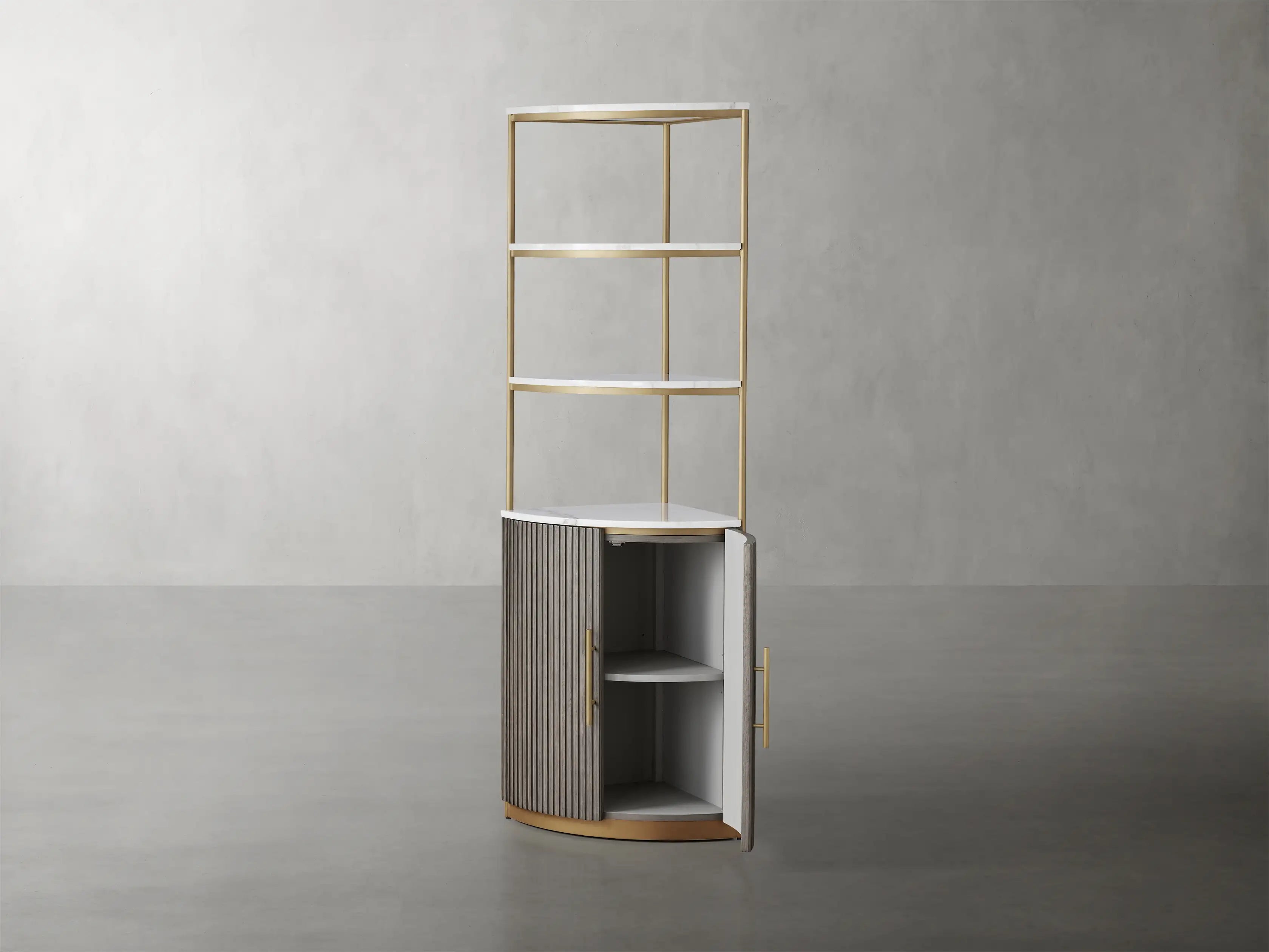 Stylish Fimley Corner Cabinet - Space-Saving Storage Solution for Living Room, Kitchen & Bathroom | Perfect for Small Spaces & Home Organization
