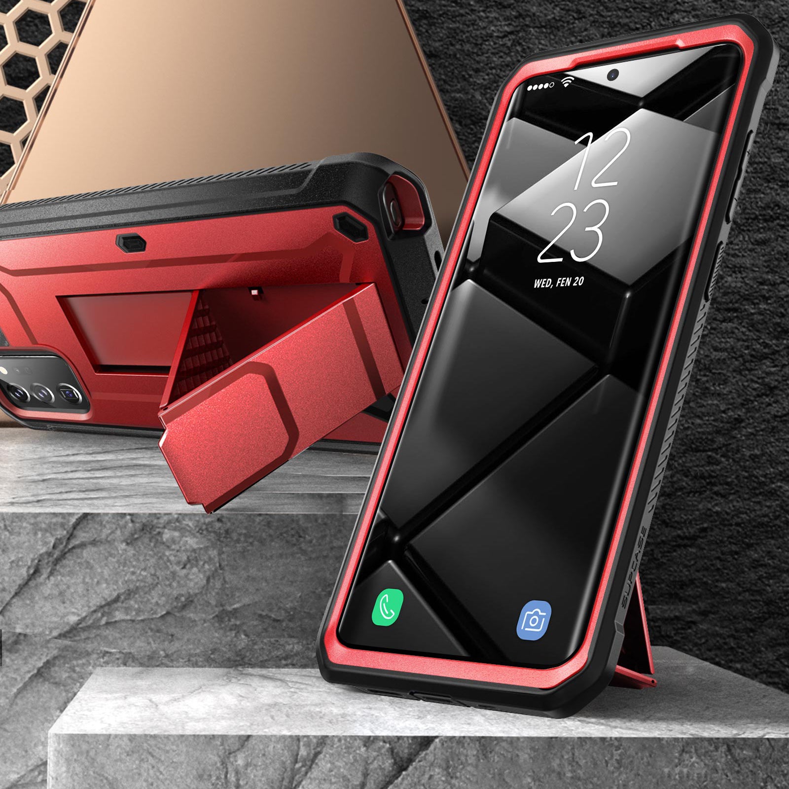 Galaxy Note20 Ultra Unicorn Beetle PRO Rugged Holster Case - Heavy Duty Protection with Kickstand (Metallic Red) | Shockproof & Military Grade Drop Tested | Perfect for Outdoor, Construction & Active Lifestyle Use