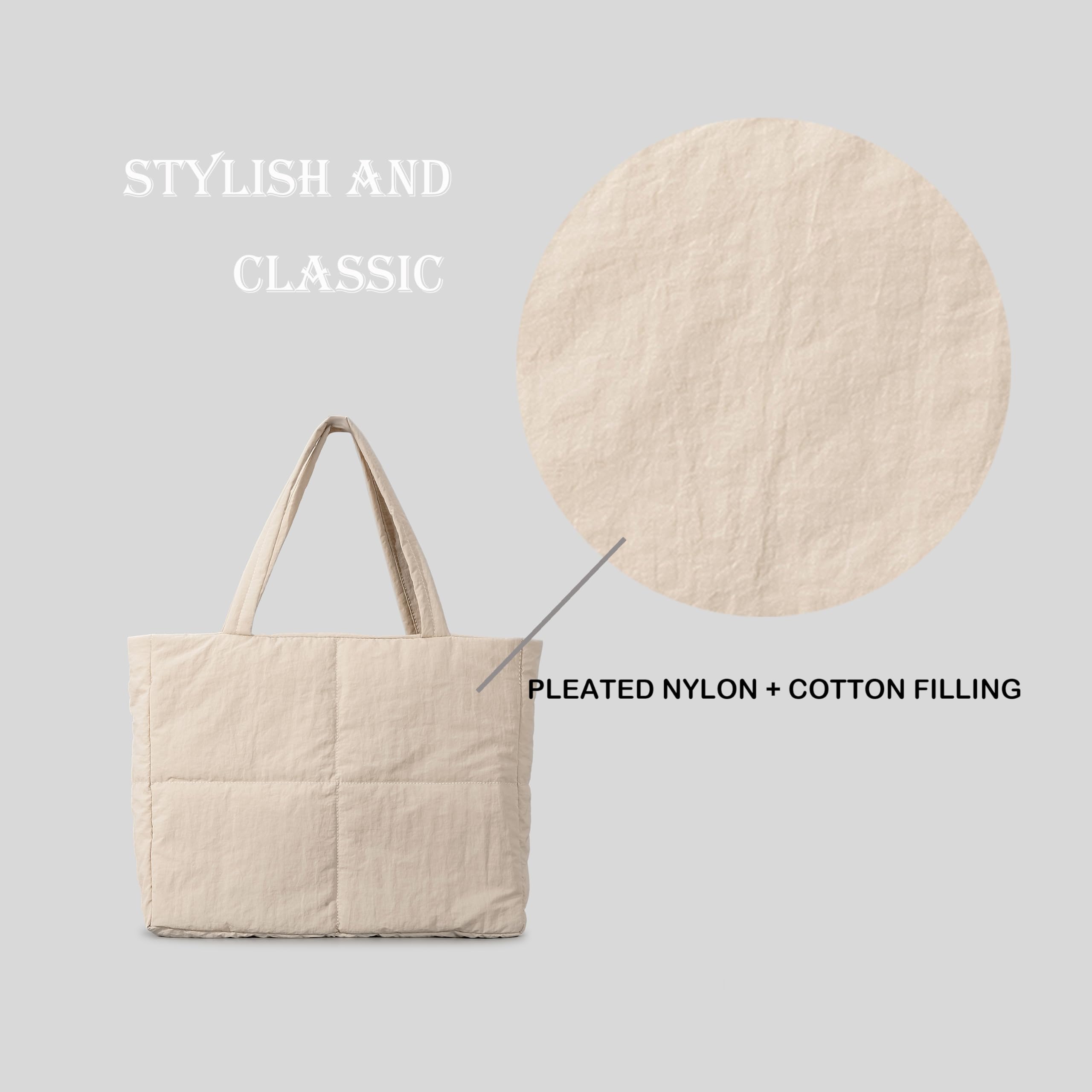 Stylish Puffer Tote Bag for Women with Secure Zipper Closure - Perfect for Work, Travel & Shopping | Fashionable & Functional Shoulder Bag