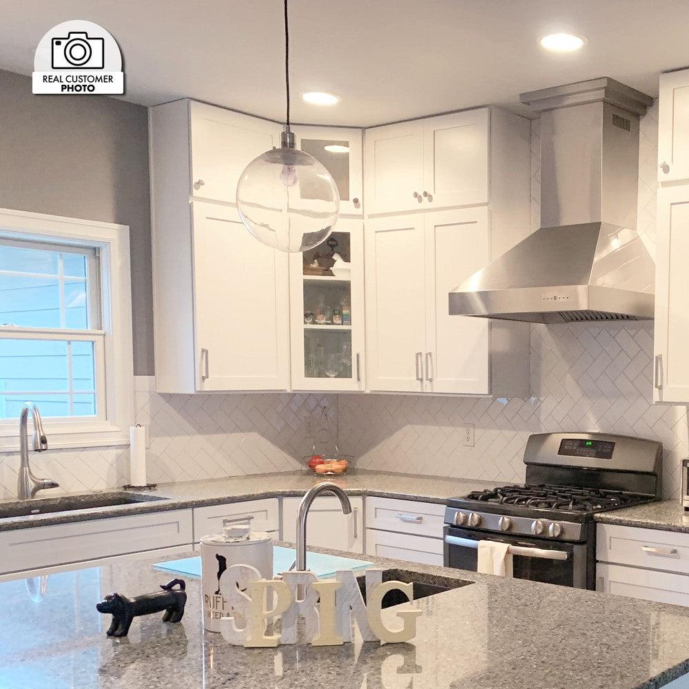 ZLINE 667 Professional Stainless Steel Ducted Wall Mount Range Hood - Powerful Ventilation for Kitchen, Restaurant & Home Cooking