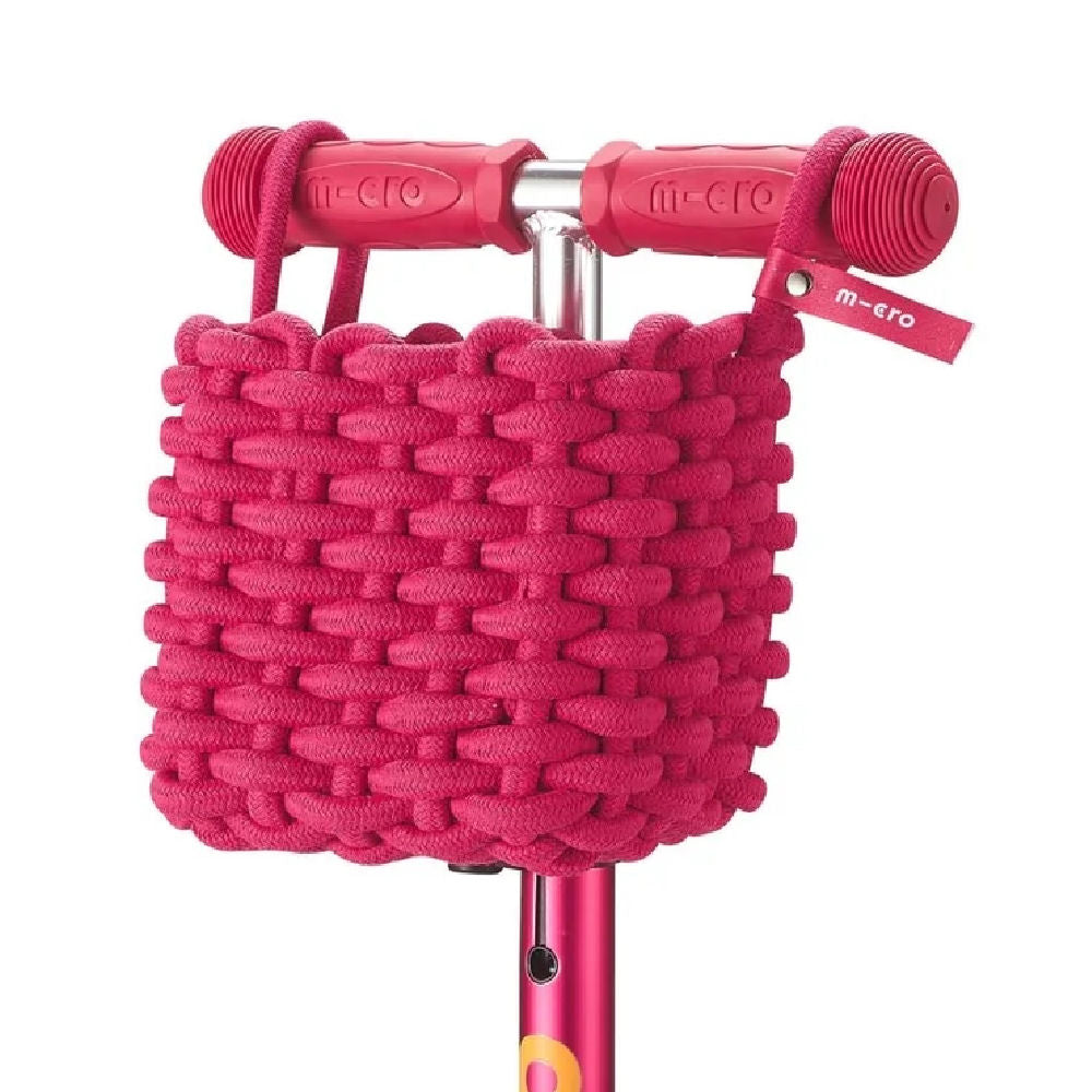 Premium Micro Woven Cotton Scooter Handlebar Basket - Lightweight & Durable Storage for Commuting, Shopping & Outdoor Adventures