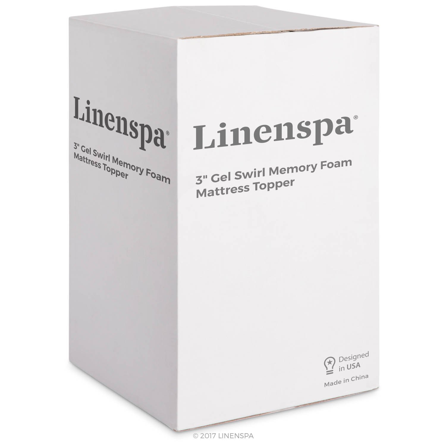 LINENSPA 3 Inch Gel Swirl Memory Foam Mattress Topper - Queen Size Cooling Gel Infused Pressure Relief Mattress Pad - CertiPUR-US Certified for Back Pain & Hot Sleepers - Perfect for Bedroom, Guest Room & Dorm Use