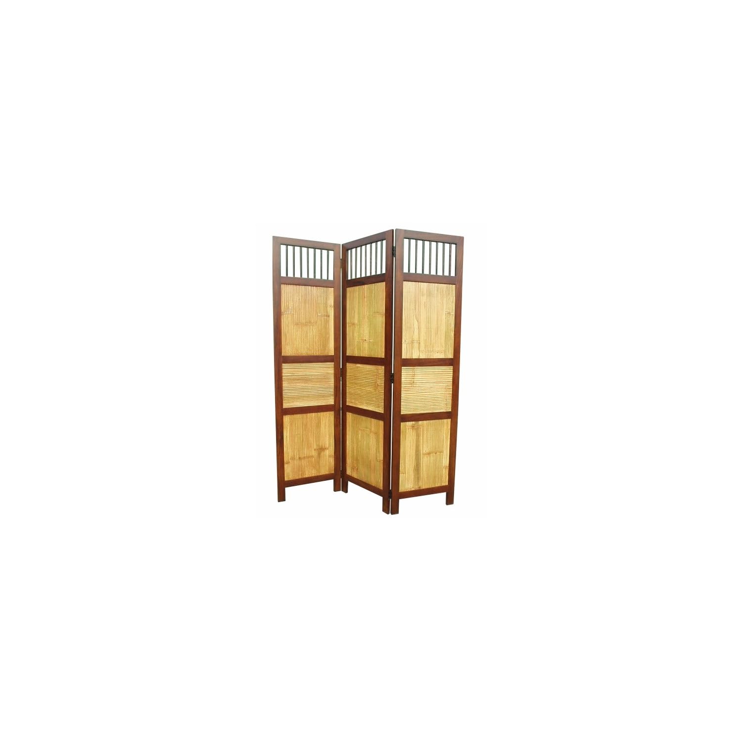Bahama Screen Room Divider - Mahogany with Bamboo Privacy Partition | Perfect for Patio, Poolside, and Outdoor Living Spaces