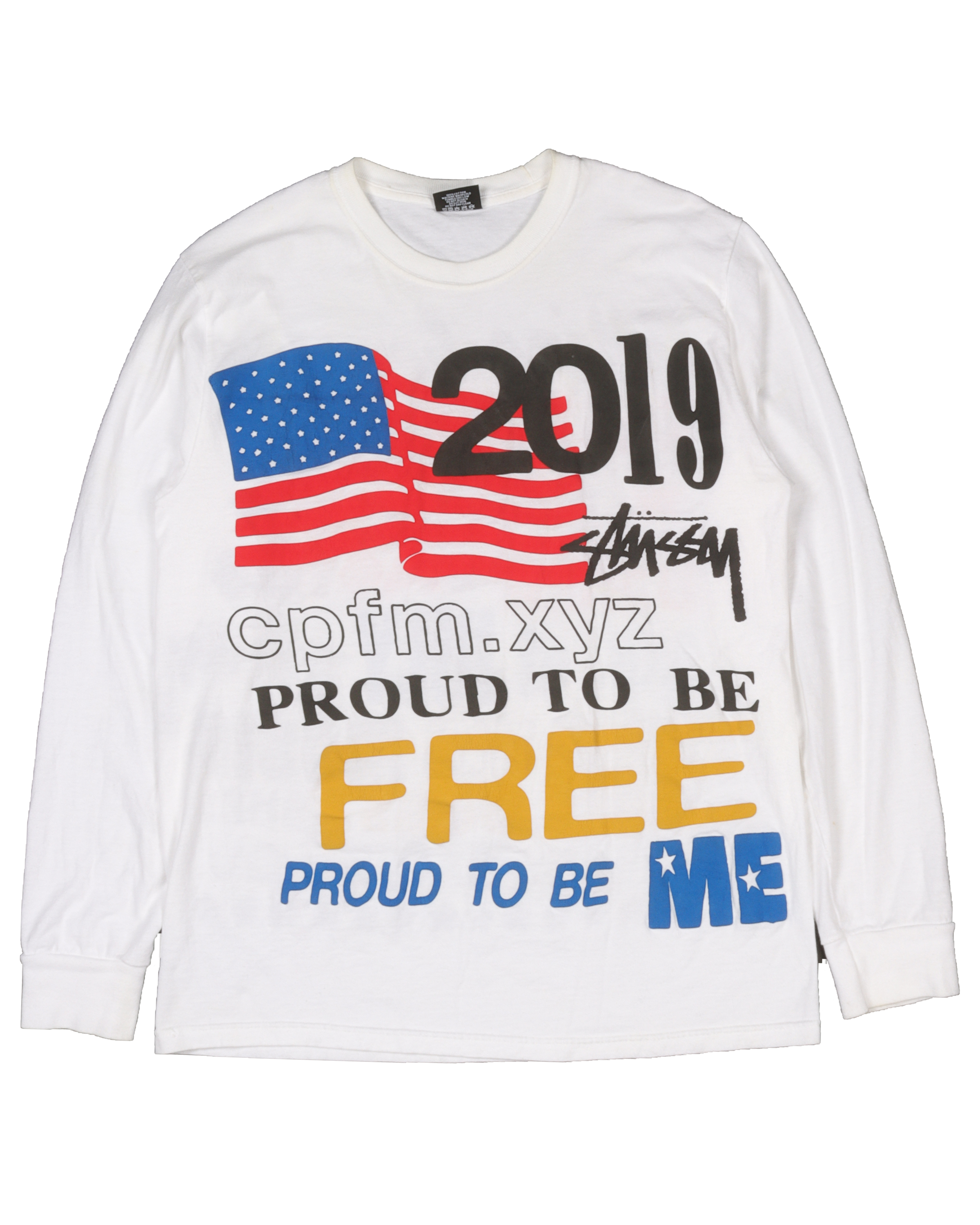 Stussy DSM LA 4th of July Patriotic Long Sleeve T-Shirt - American Flag Graphic Tee for Independence Day Celebrations & Streetwear Fashion