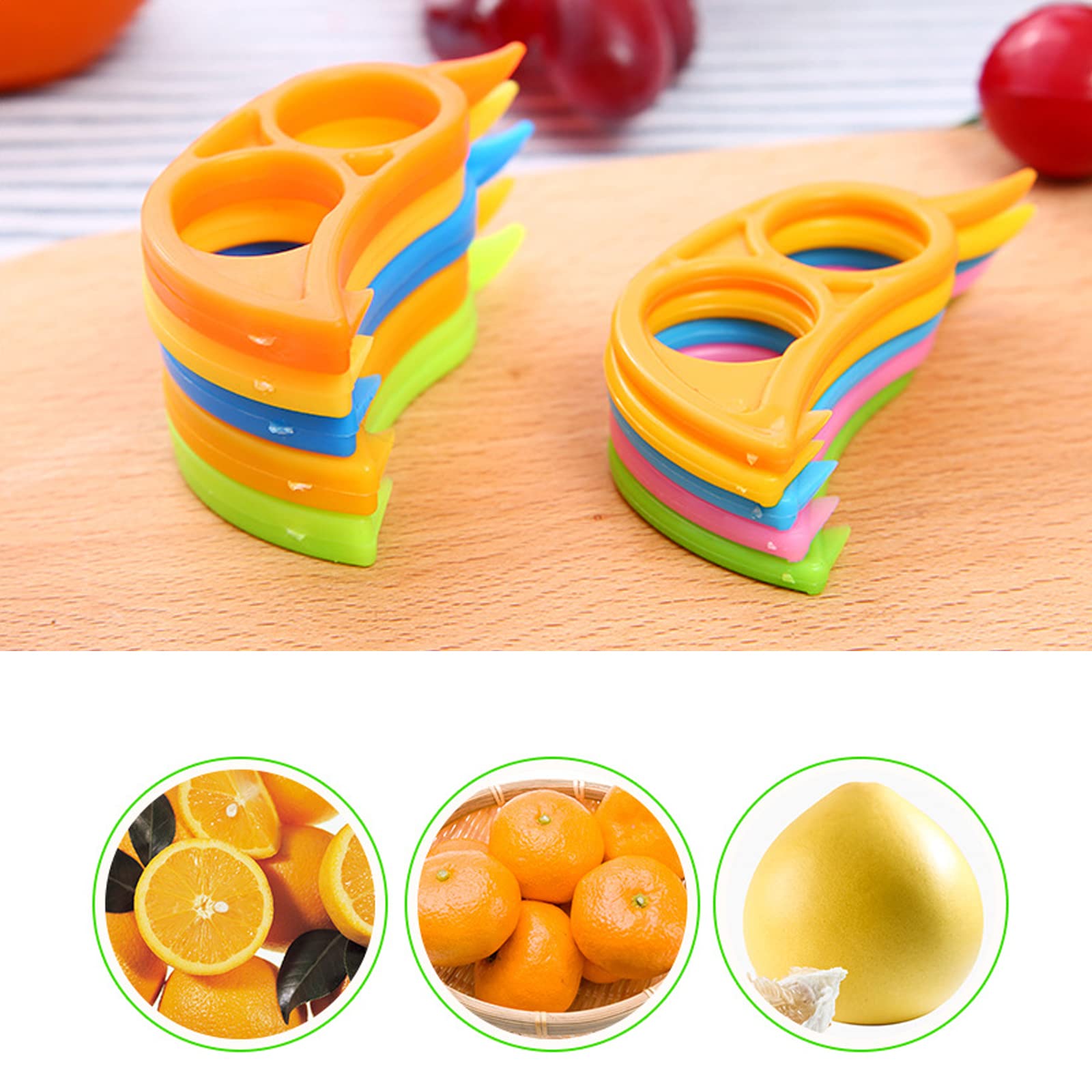 Yolinga 5Pcs Orange Peeler Set - Citrus, Lemon, Fruit & Vegetable Slicer Cutter - Durable Kitchen Gadgets & Accessories for Effortless Peeling and Slicing - Perfect for Home Cooking and Meal Prep