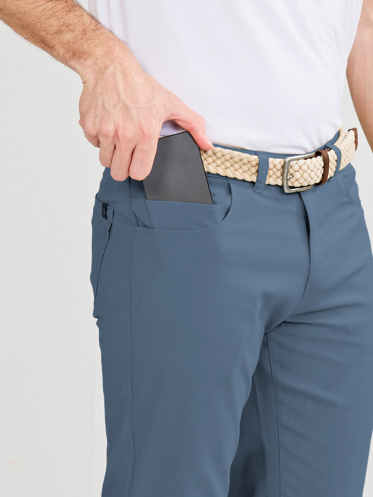 Motion Pant Straight Fit Men's Stretch Comfortable Work Pants - Deep Indigo for Office, Travel & Casual Wear