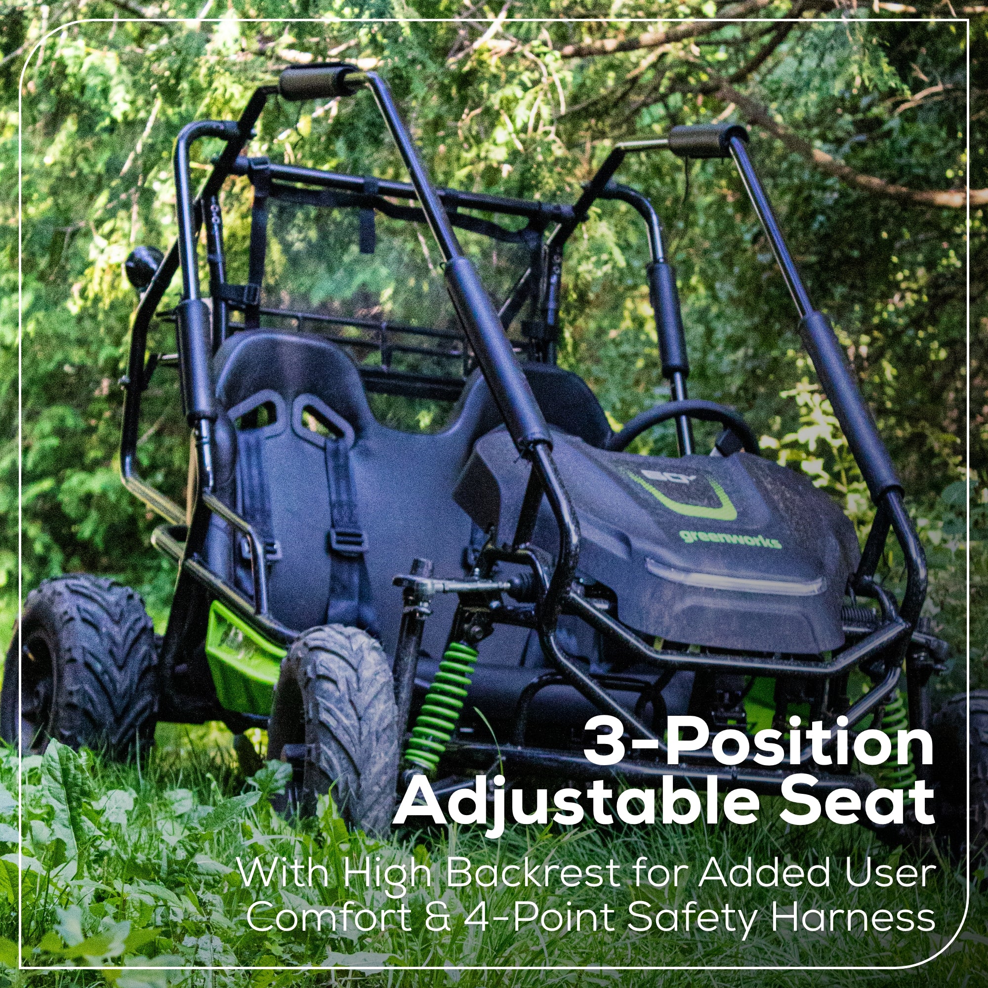 60V STEALTH Series All-Terrain 2-Seat Electric Youth Go Kart with Dual 5.0Ah Batteries & Fast Charger - Perfect for Off-Road Adventures, Backyard Racing, and Family Fun