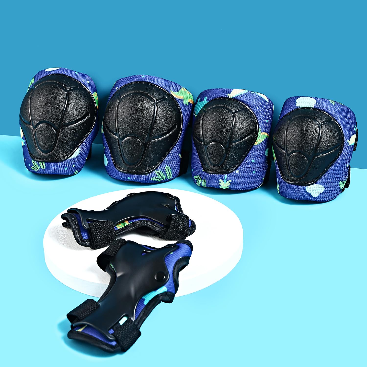 **Kids Helmet with Knee Pads, Elbow Pads & Wrist Guards – Protective Gear Set for Boys & Girls Ages 3-8 – Ideal for Roller Skating, Skateboarding, Scooter & Bicycle Riding – Safe & Comfortable for Outdoor Play**
