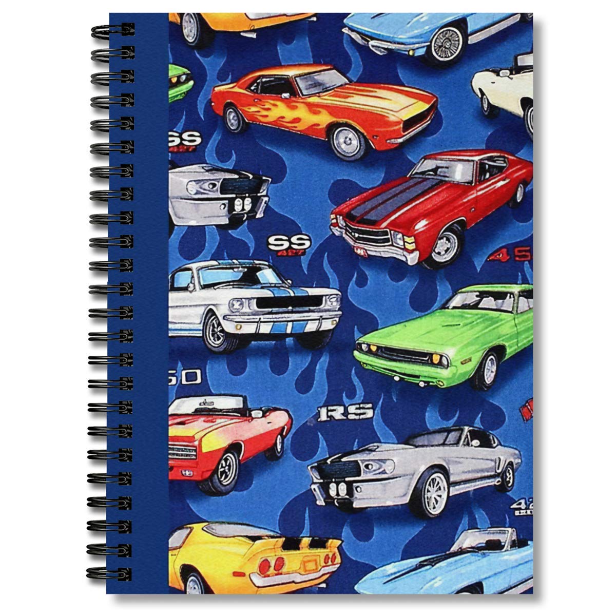 Premium Spiral Notebook with Auto Sports Muscle Cars Design - Thick Handwriting Paper for Journaling, Note Taking & School Supplies | Perfect for Students, Office Work & Creative Writing