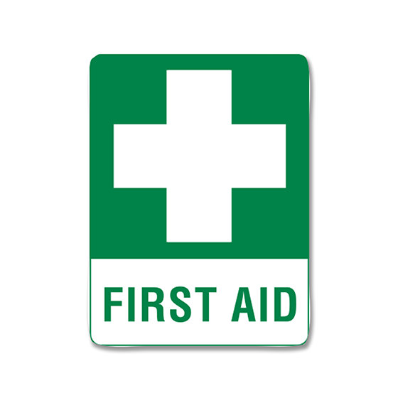 Large Poly First Aid Sign - Durable Emergency Safety Sign for Workplace, School & Home - Perfect for First Aid Kits, Hospitals & Public Areas