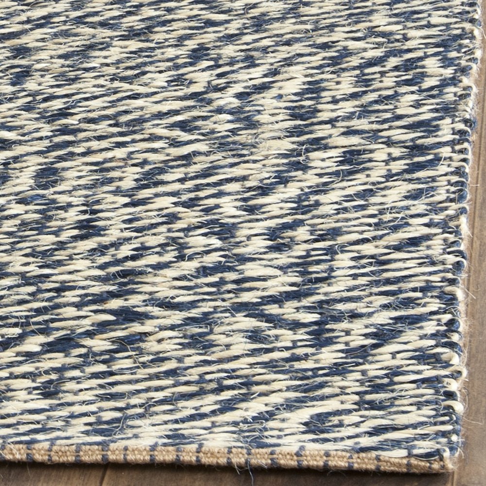 SAFAVIEH Handmade Jute Area Rug 6x9 Feet - Blue & Ivory Natural Fiber Collection (NF448C) | Non-Slip Living Room Rug, Bedroom Carpet for High Traffic Areas | Perfect for Boho Decor, Farmhouse Style & Cozy Home