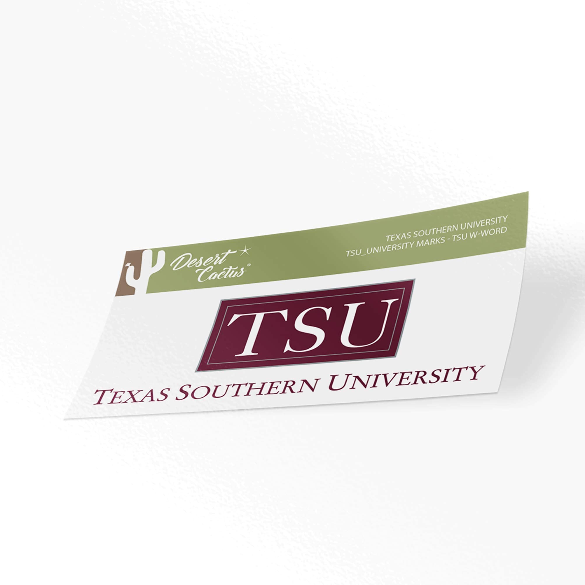 Texas Southern University TSU Tigers Vinyl Decal Sticker - Desert Cactus Design for Laptop, Water Bottle, Car & Scrapbook - Perfect for School Spirit, College Pride & Fan Gifts (IND TSU with Word)