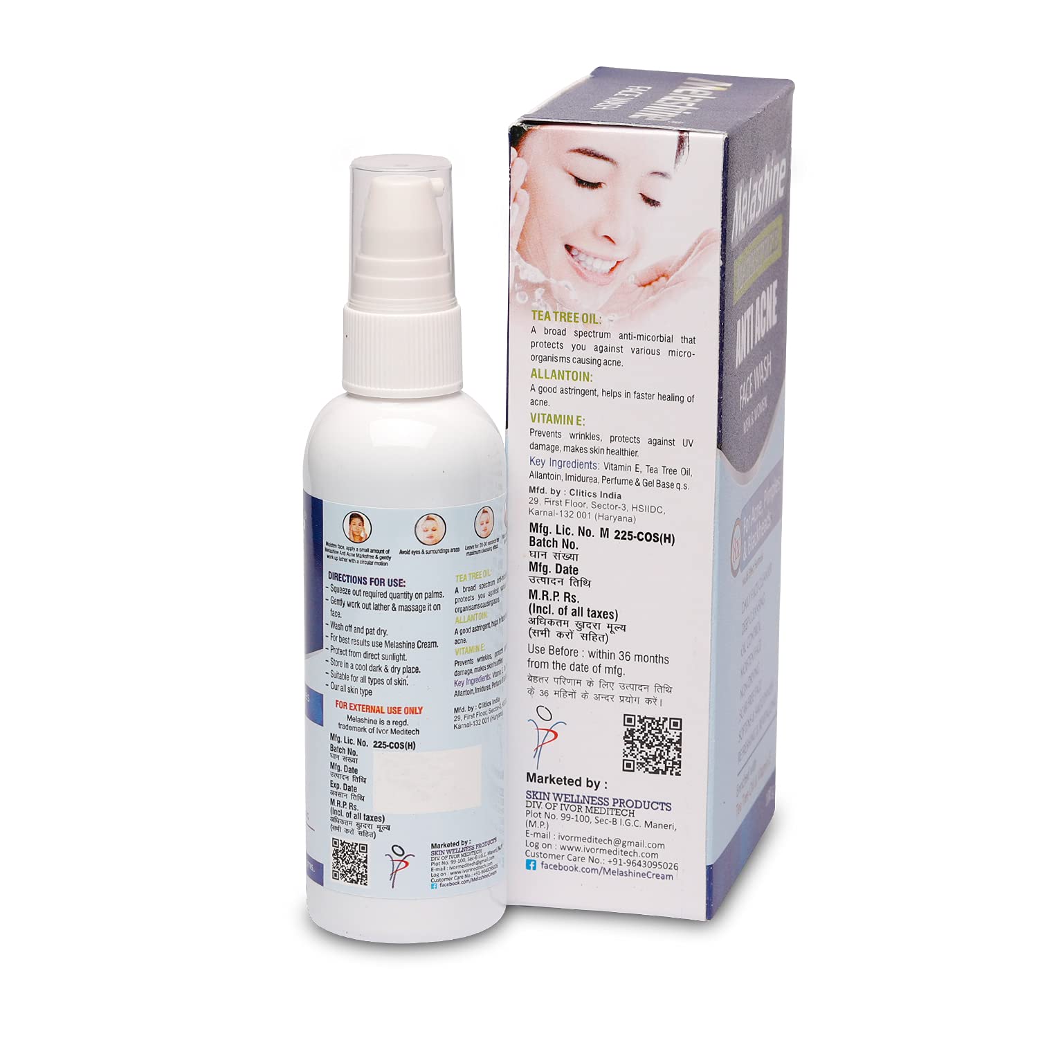 MELASHINE Anti Acne Face Wash for Clear & Fair Skin - Gentle Cleanser for Oily & Acne-Prone Skin - Daily Facial Cleanser for Men & Women - Perfect for Morning & Night Skincare Routine