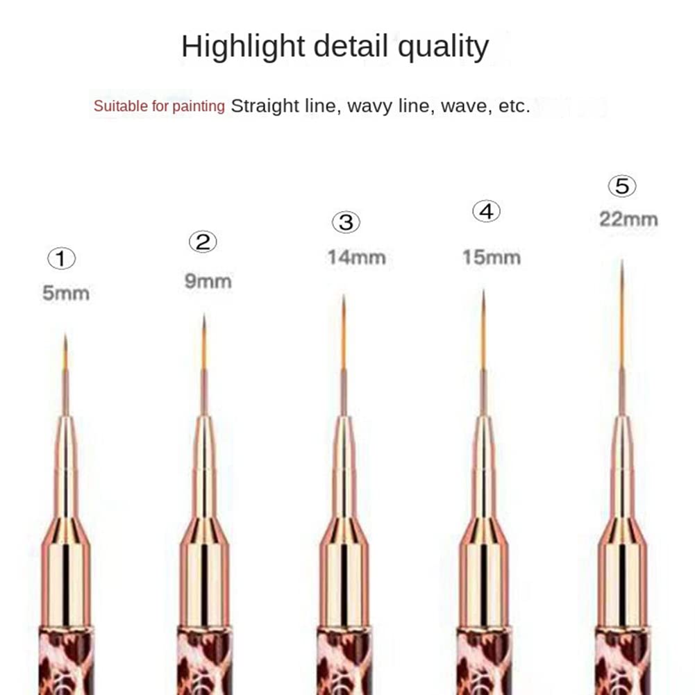 Professional Nail Art Liner Brush Set with Super Grip Handle - Perfect for Salon, Home Manicures & DIY Nail Designs