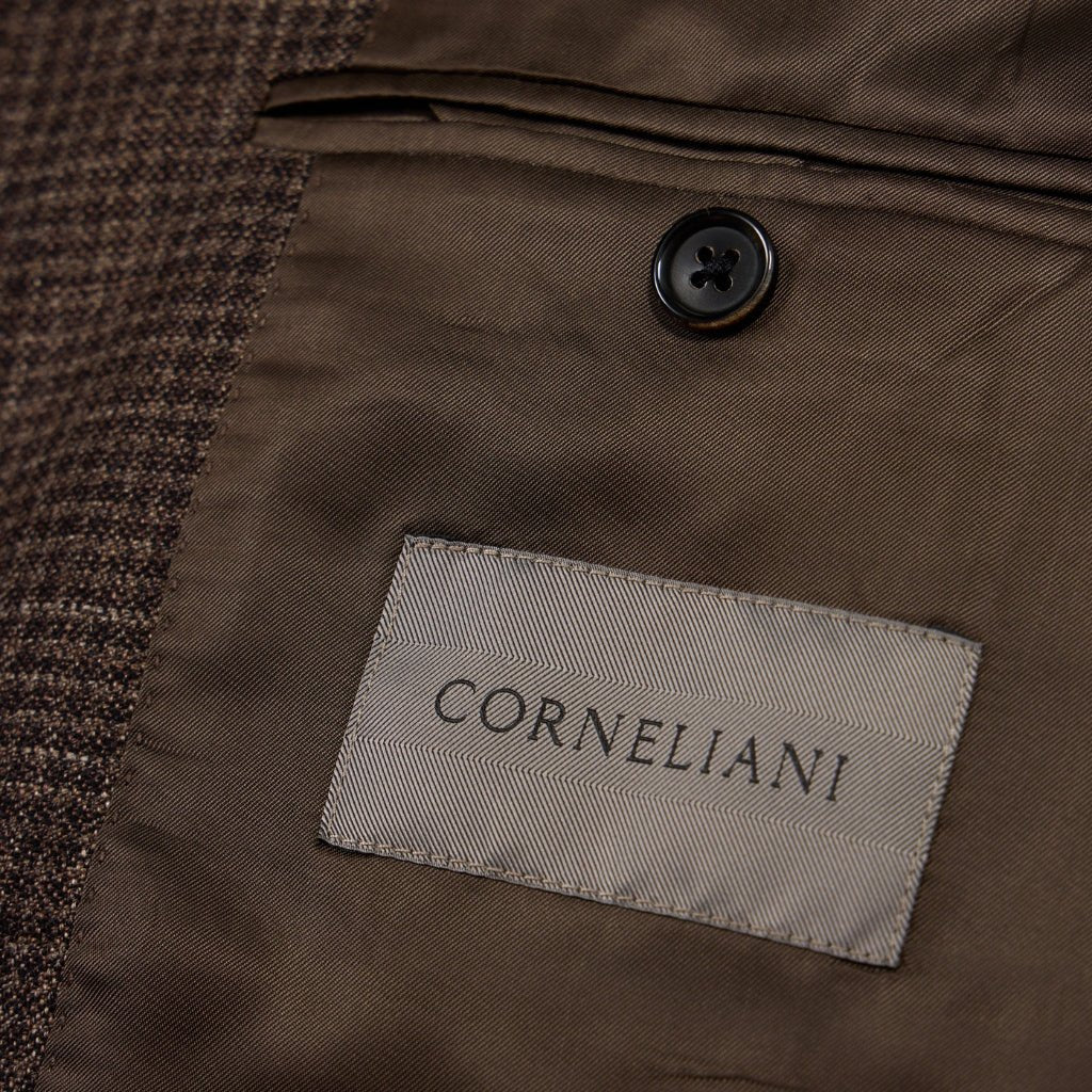 Corniani Men's Twill Blazer Jacket - Classic Brown/Beige Color - Perfect for Business Meetings & Formal Occasions