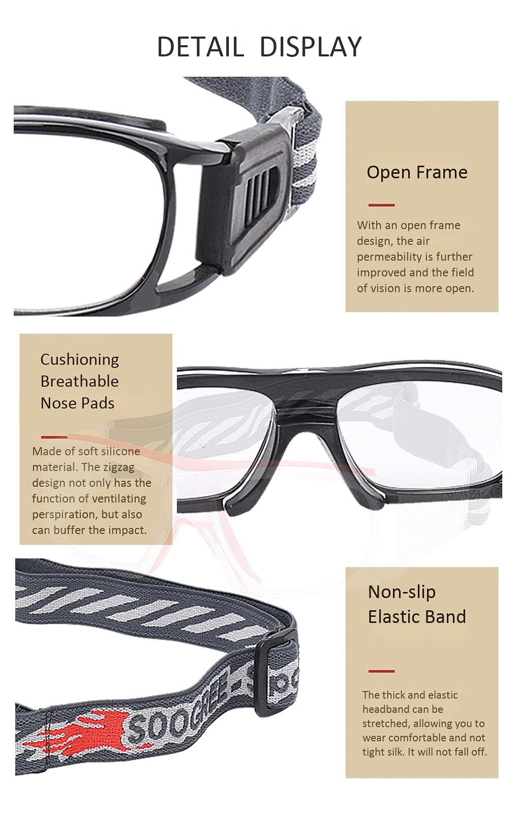 Anti-Fog Sports Goggles for Men & Women - Basketball, Football Protective Eyewear with Shock Resistance & Comfort Fit | Perfect for Outdoor Activities, Running, Cycling & Contact Sports