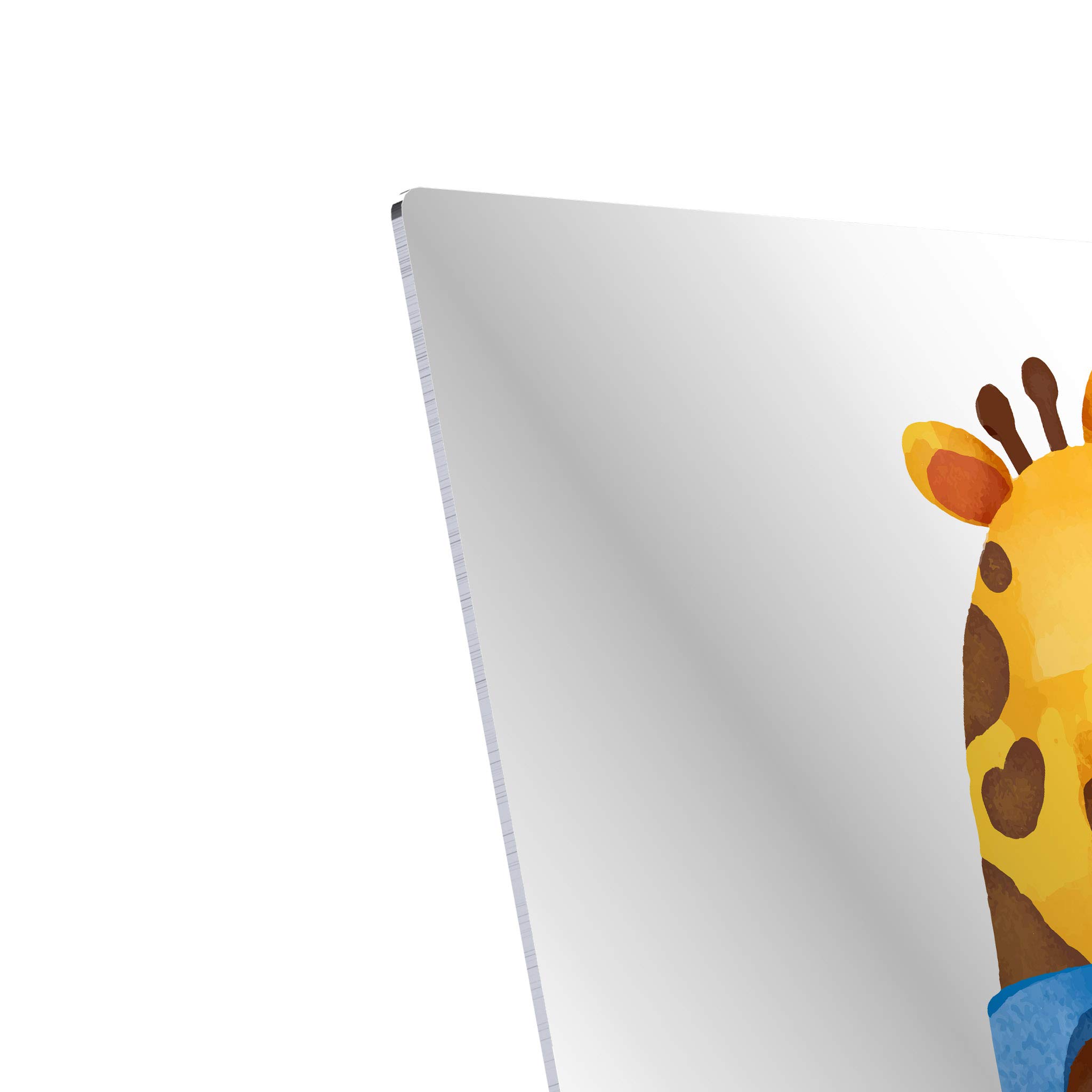 Handmade Giraffe Metal Wall Art for Nursery - 40x30 Inch White Background Animal Print - Ready to Hang Baby Room Decor for Girls & Boys - Perfect for Kids Bedroom, Playroom or Daycare Center - Made in USA