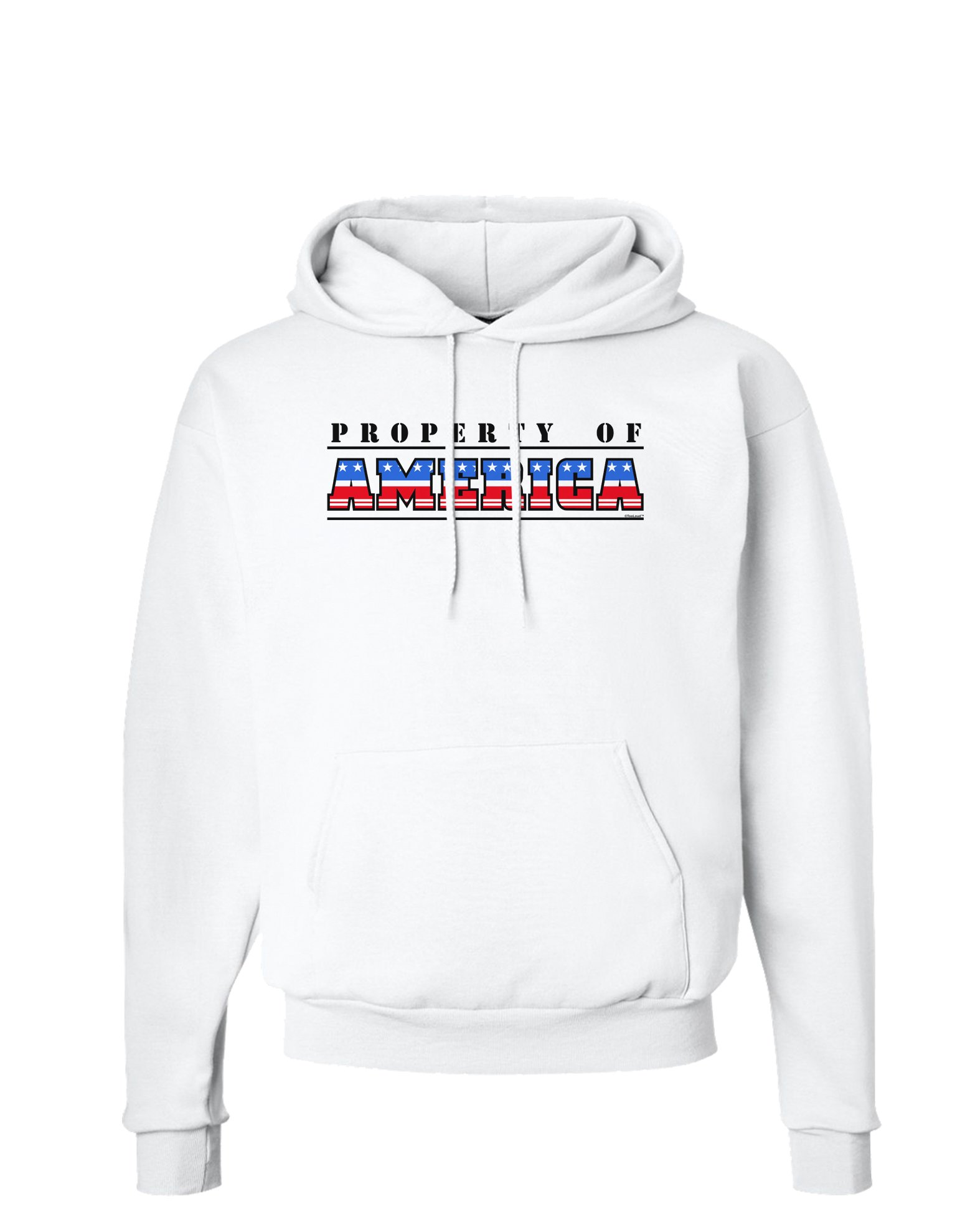 TooLoud Property of America Hoodie Sweatshirt - Premium Cotton Pullover for Men & Women | Cozy Streetwear for Casual Outfits, Gym, and Outdoor Activities