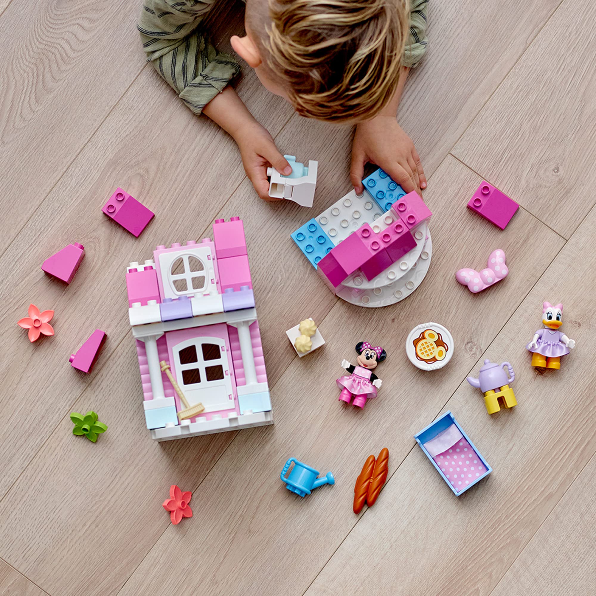 LEGO DUPLO Disney Minnie’s House and Café 10942 Building Blocks Set - 91 Piece Dollhouse Toy for Toddlers & Preschoolers with Minnie Mouse & Daisy Duck Figures - Perfect for Pretend Play & Early Learning