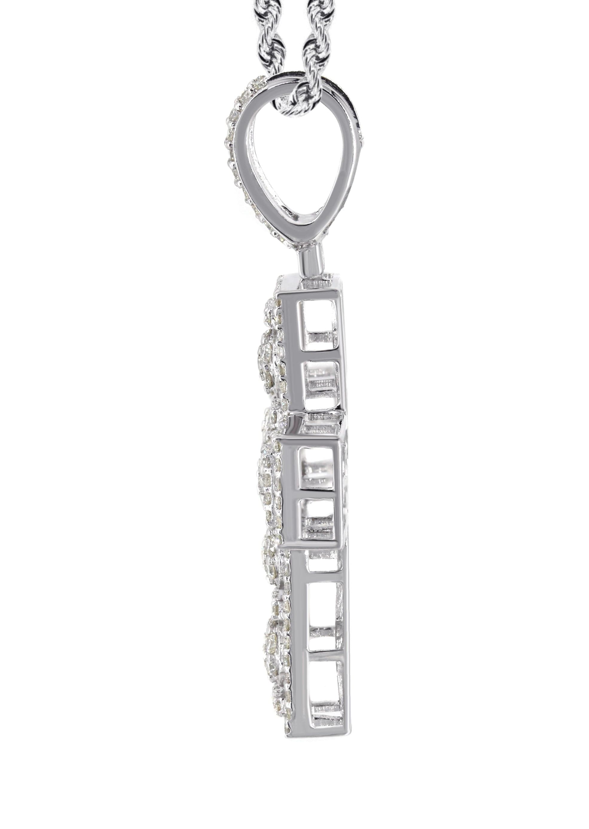 14K White Gold Diamond Cross Pendant Necklace - 1.65 Carat Genuine Diamond Jewelry for Women, Perfect Gift for Christmas, Baptism & Special Occasions