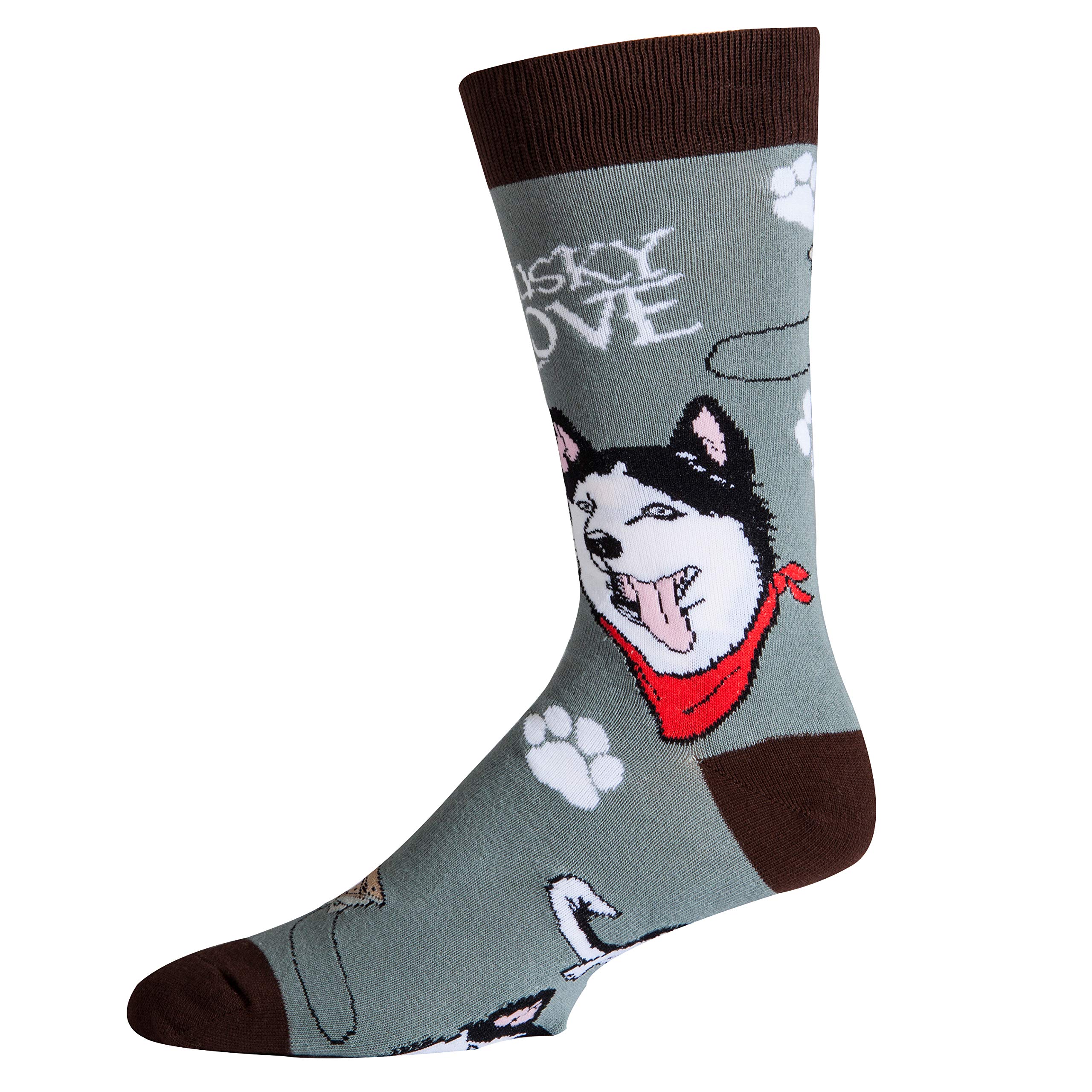 Funny Animal Crew Socks for Men - Dog Lover Novelty Dress Socks (Fits Shoe Size 8-13) - Perfect Gift for Dog Owners, Office Wear & Casual Outfits