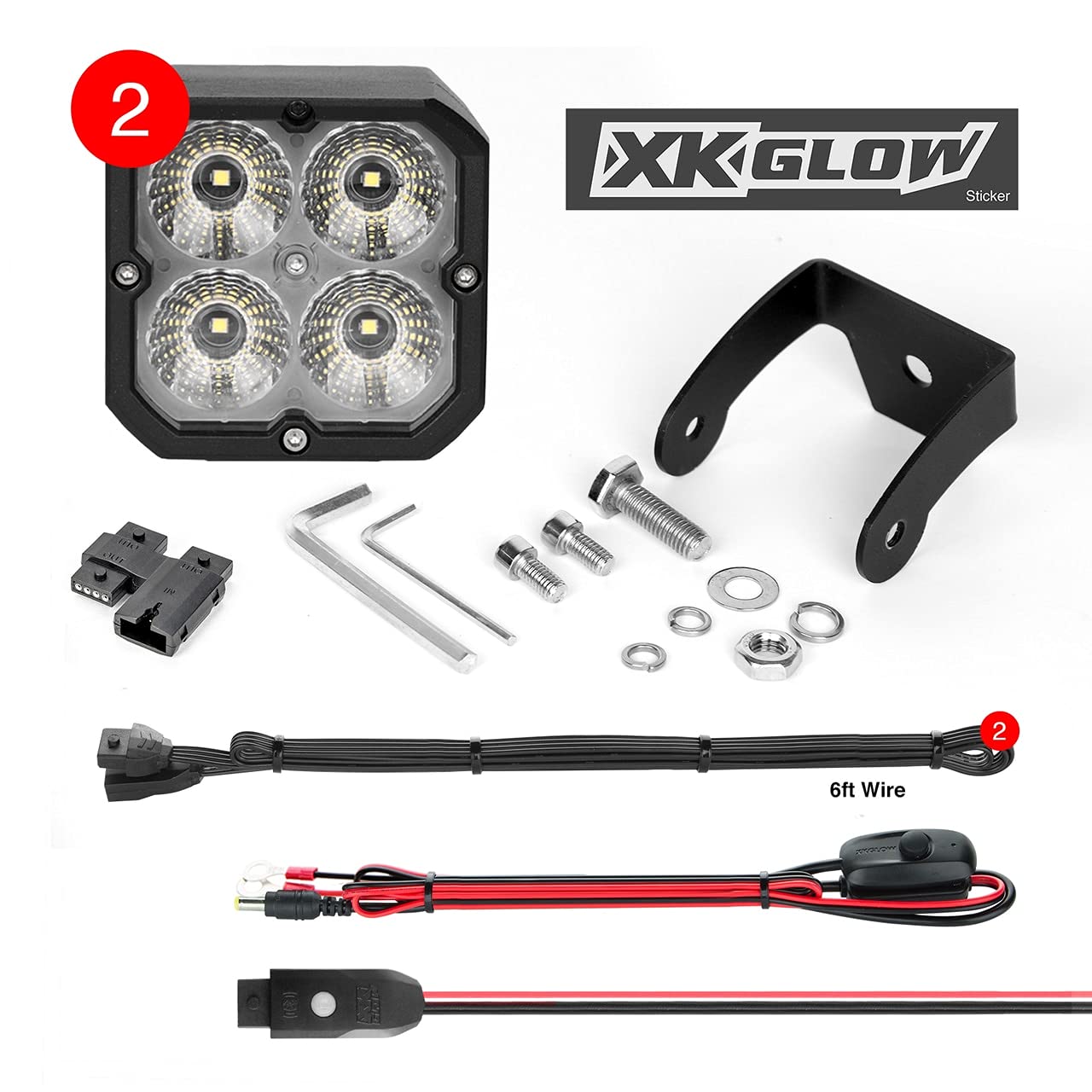 XKGLOW XK065001-D-KIT Black Standard Mount Driving Light Kit - High Performance Off-Road LED Lights for Trucks, Jeeps & ATVs | Perfect for Night Driving, Camping & Outdoor Adventures