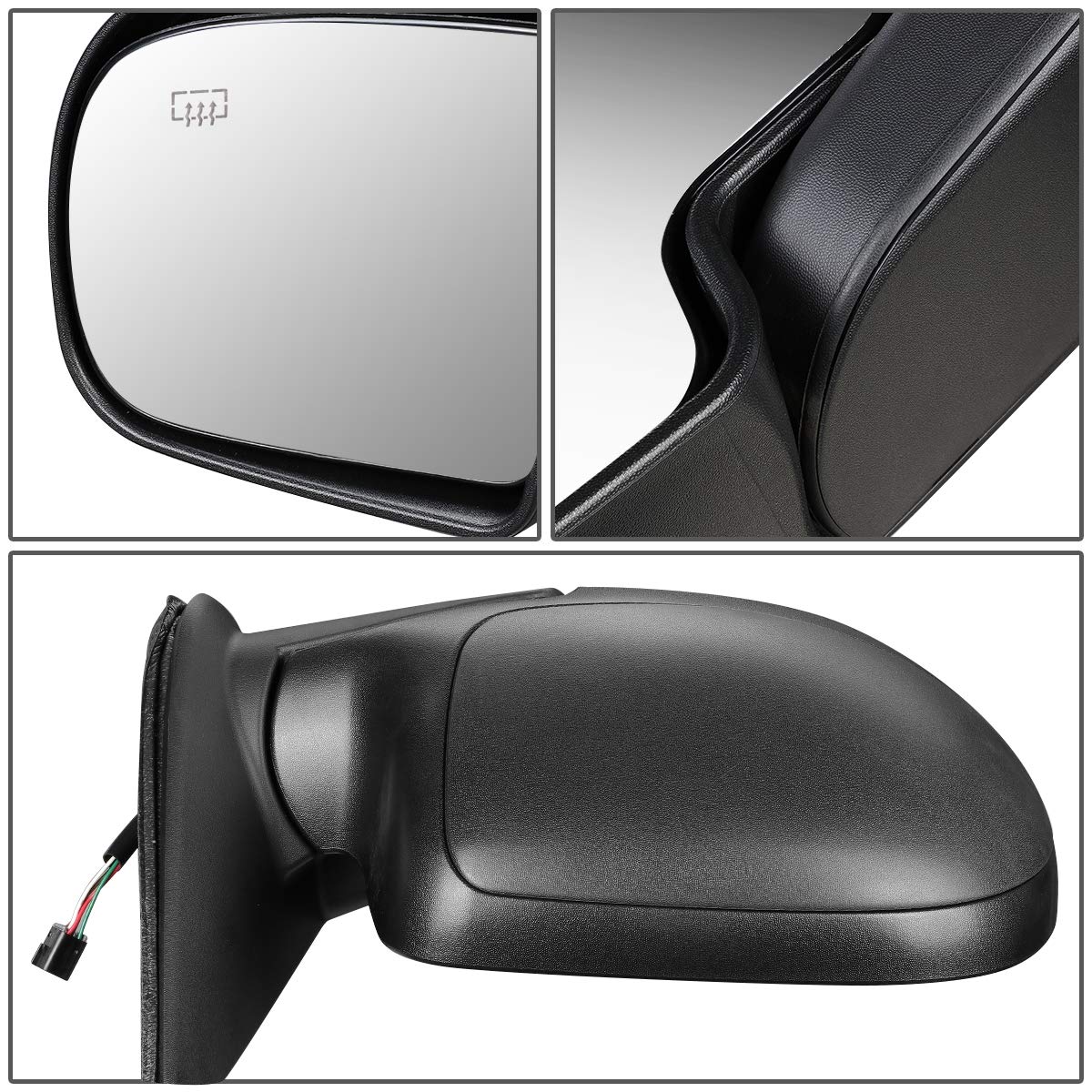 Auto Dynasty GM1321250 Passenger Side Mirror - Manual Folding, Power Adjustment & Heated Glass for 2003-2007 Chevy Avalanche & Silverado | Textured Black | Replacement for Damaged Mirrors | Perfect for Winter Driving & Parking in Tight Spaces