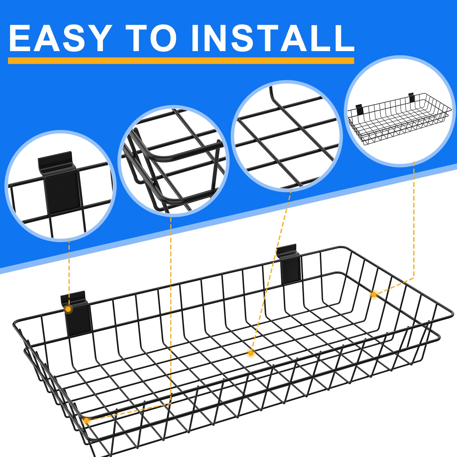 4 Pack Extra Large Slatwall Baskets - 24